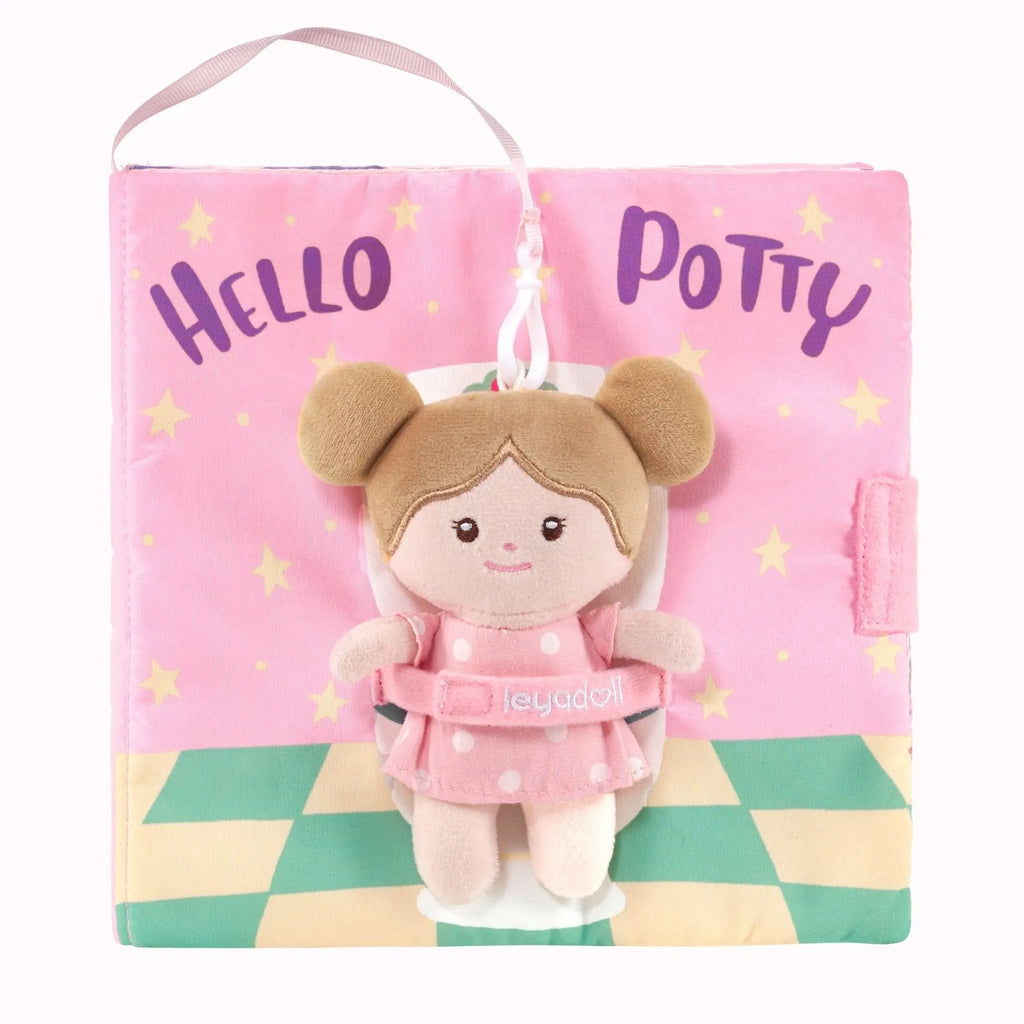 Hello Potty for Girls - Personalized Montessori Soft Book - Boutique Style Dress Up Doll