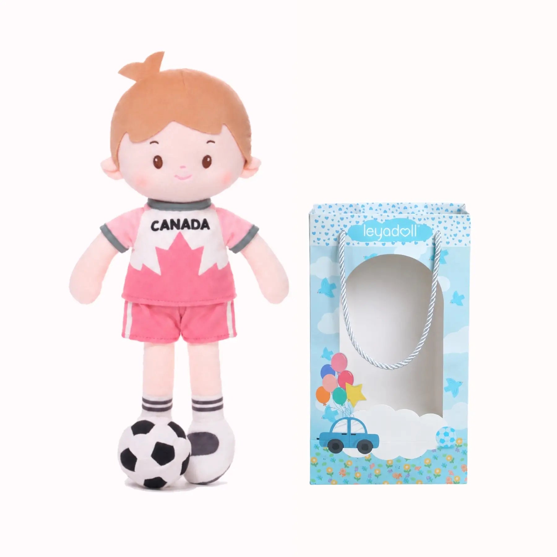 Personalized Soccer Boy - CAN (2 Skin Tones) - Pretty Soft Doll