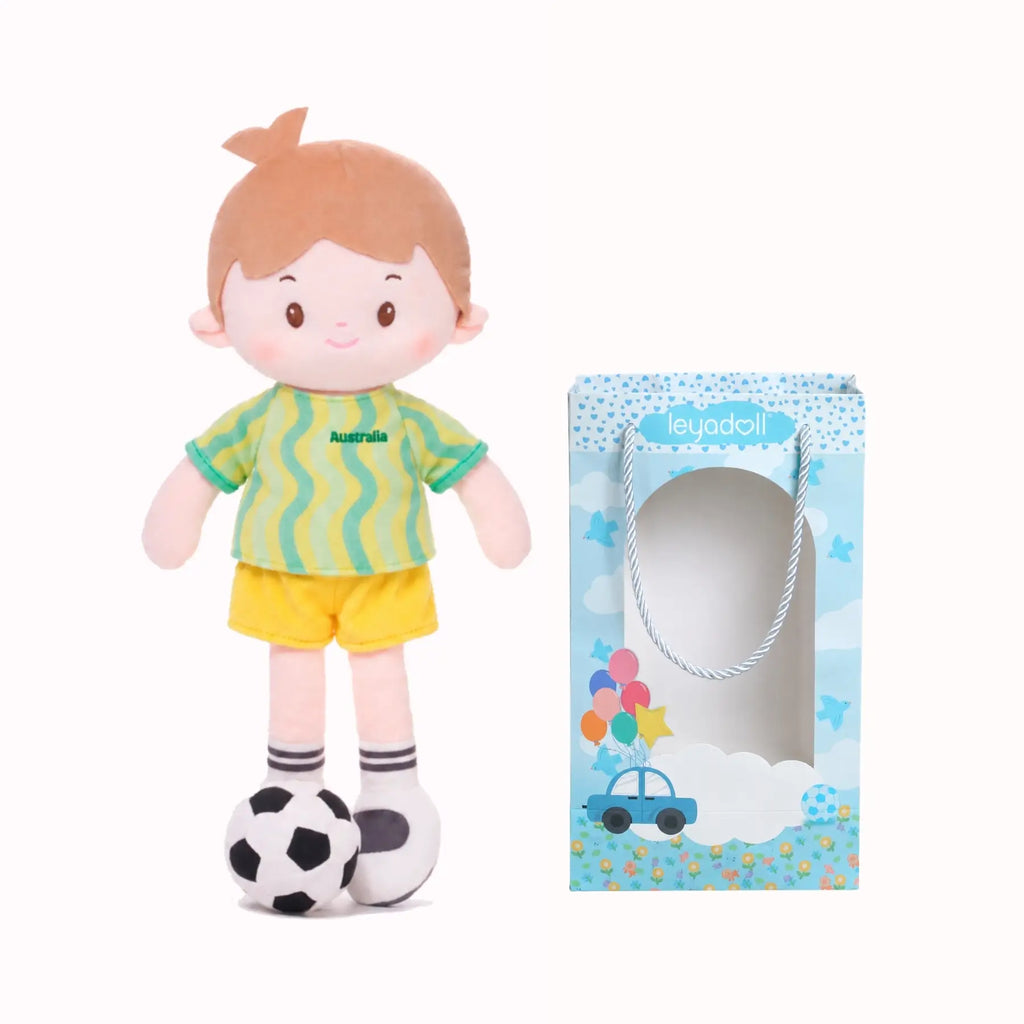 Personalized Soccer Boy - AUS (2 Skin Tones) - Sweet Doll Outfit Set