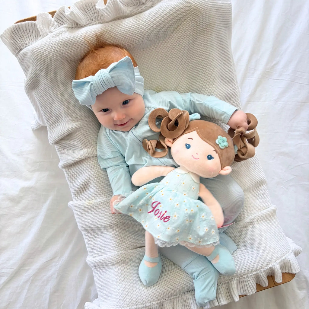 Personalized Melia Girl - Blue - Modern Doll For Display
