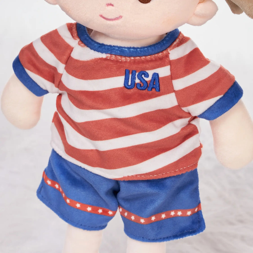 Personalized Soccer Girl - USA (2 Skin Tones) - Sweet Doll With Accessories