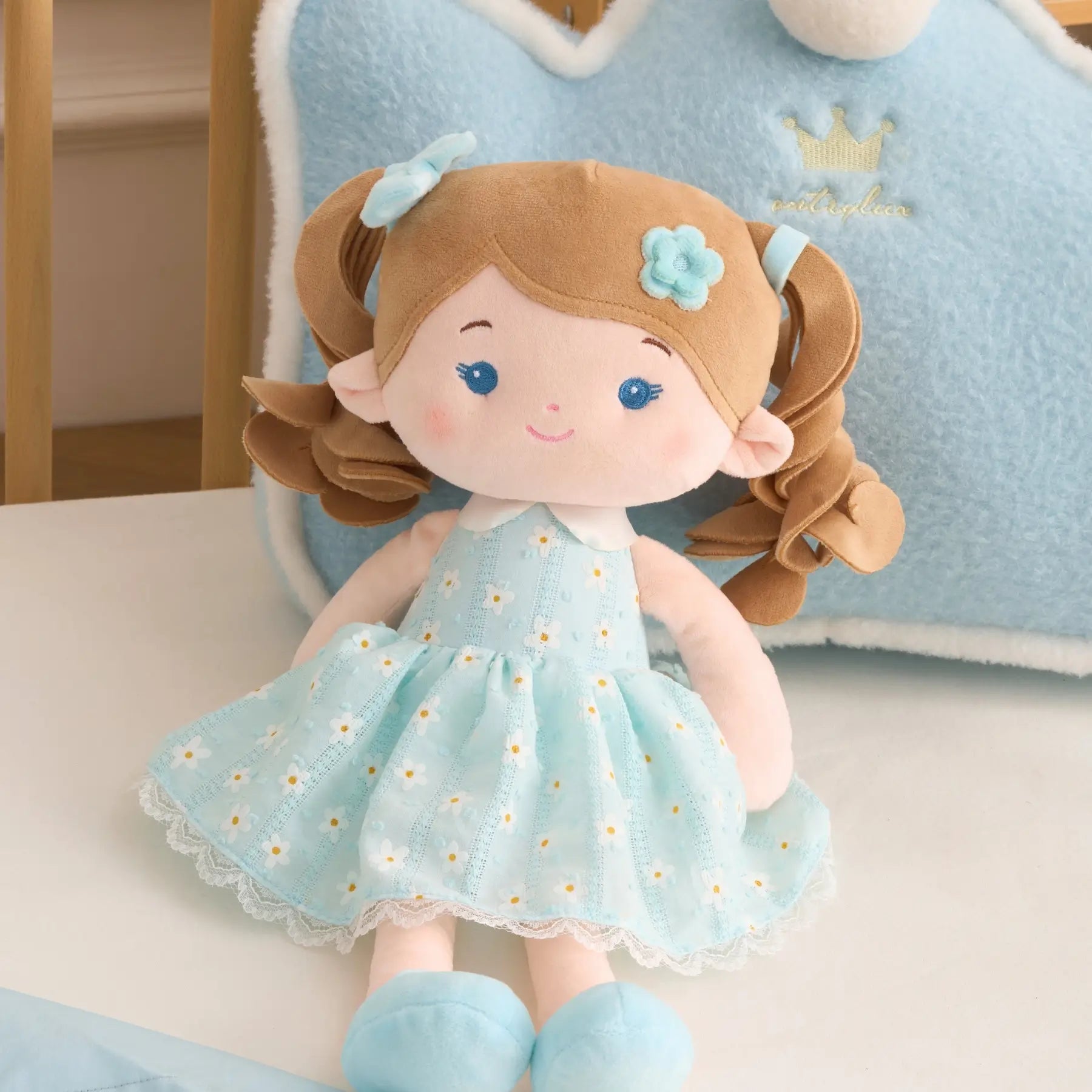 Personalized Melia Girl - Blue - Modern Doll For Display