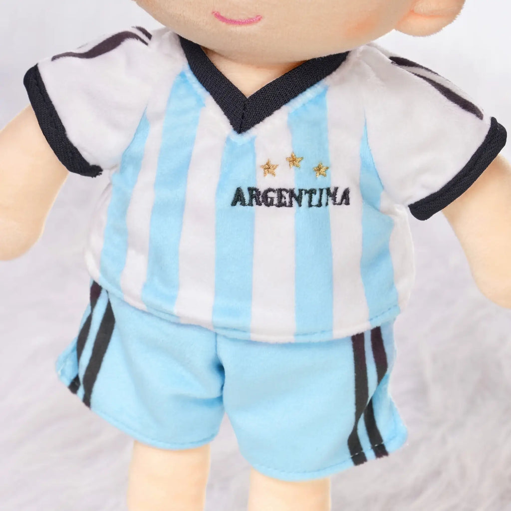 Personalized Soccer Girl - ARG (2 Skin Tones) - Large Size Plush Doll