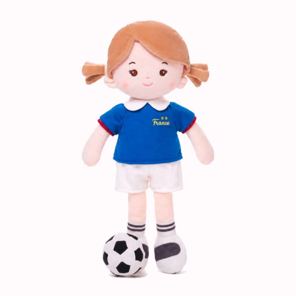 Personalized Soccer Girl - FRA (2 Skin Tones) - Realistic Look Doll Accessory Set