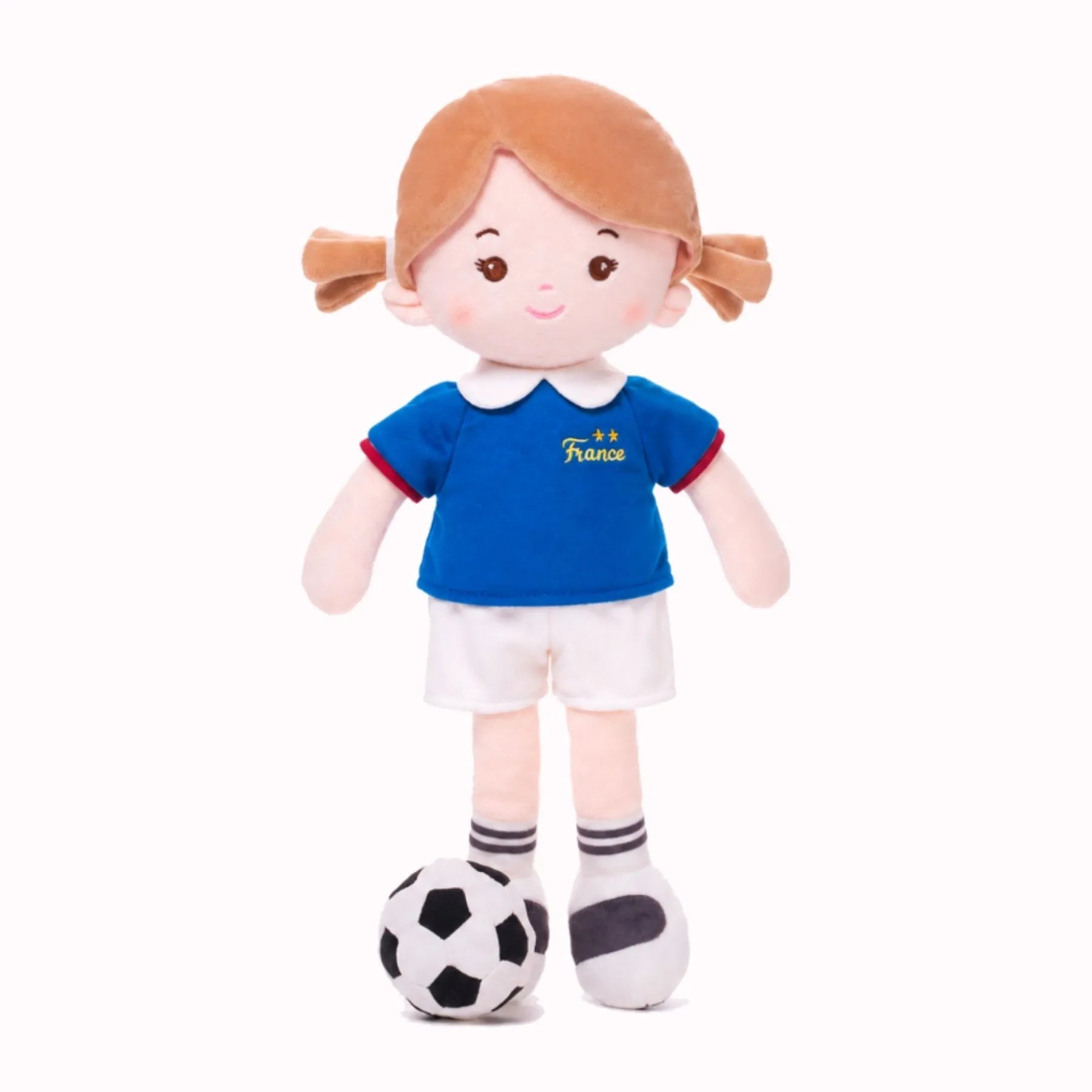 Personalized Soccer Girl - FRA (2 Skin Tones) - Realistic Look Doll Accessory Set