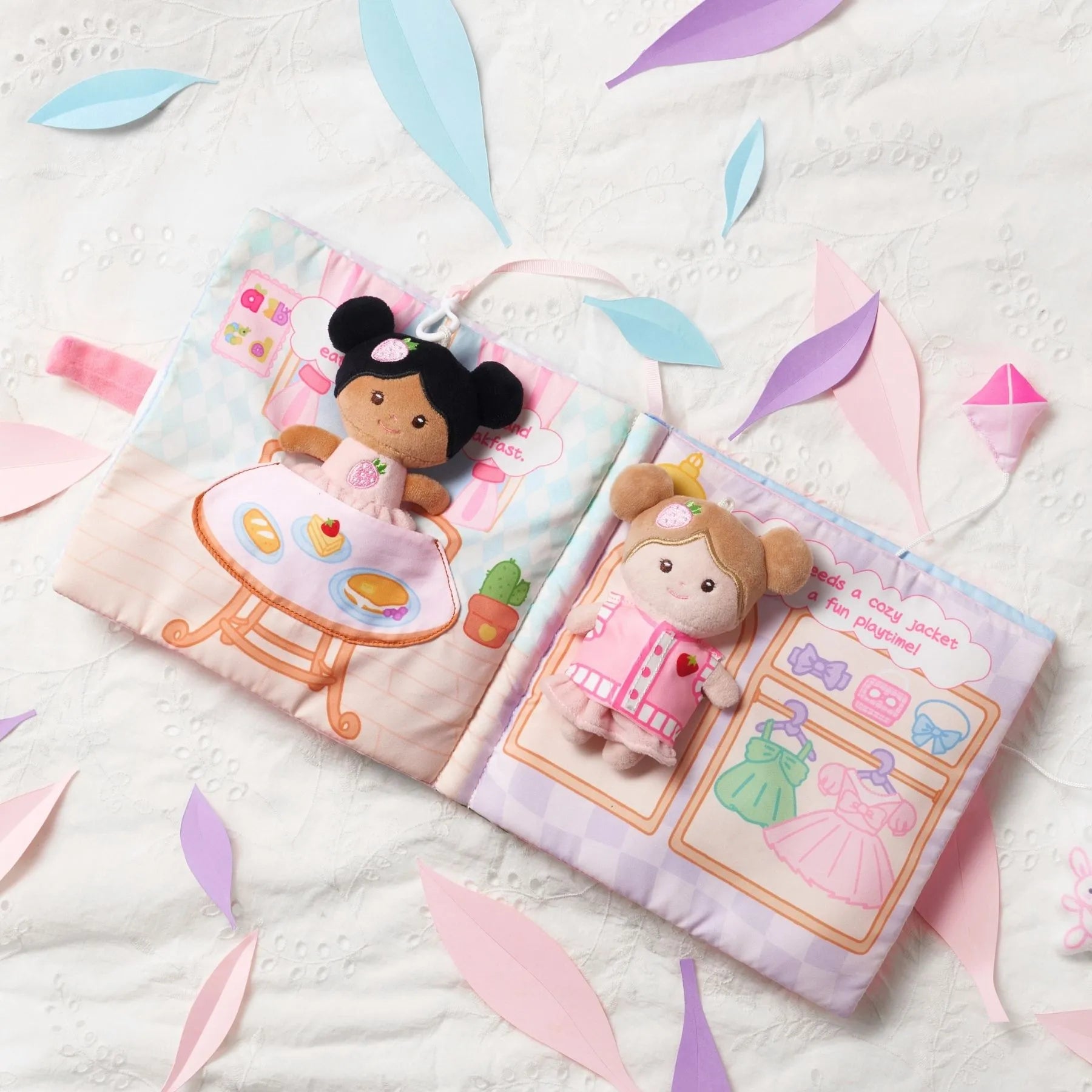 A Berry Special Day -  Personalized Montessori Soft Book - Charming Doll With Accessories
