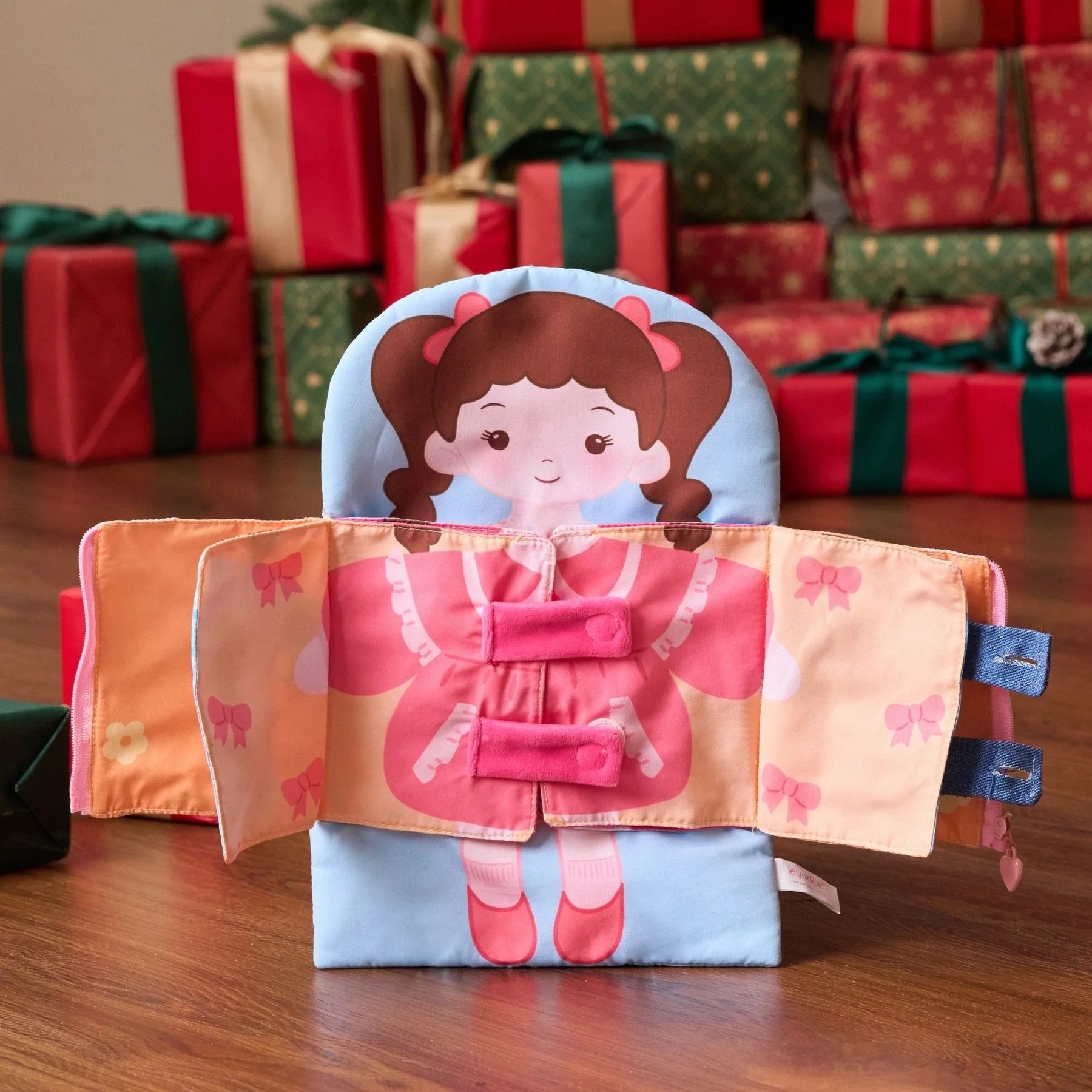 Molly Knows How To Wear - Personalized Montessori Soft Book - Gift Ready Doll For Playtime