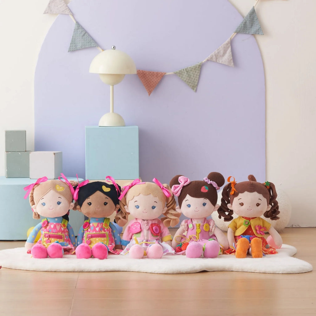 Personalized Flora Girl - Montessori Doll - Large Size Doll Style Set