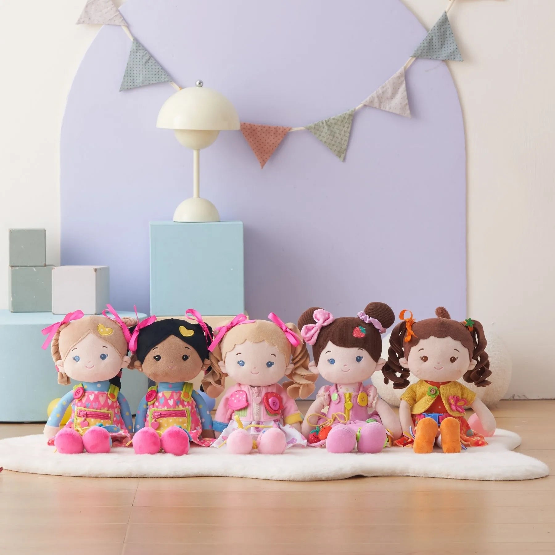 Personalized Flora Girl - Montessori Doll - Large Size Doll Style Set