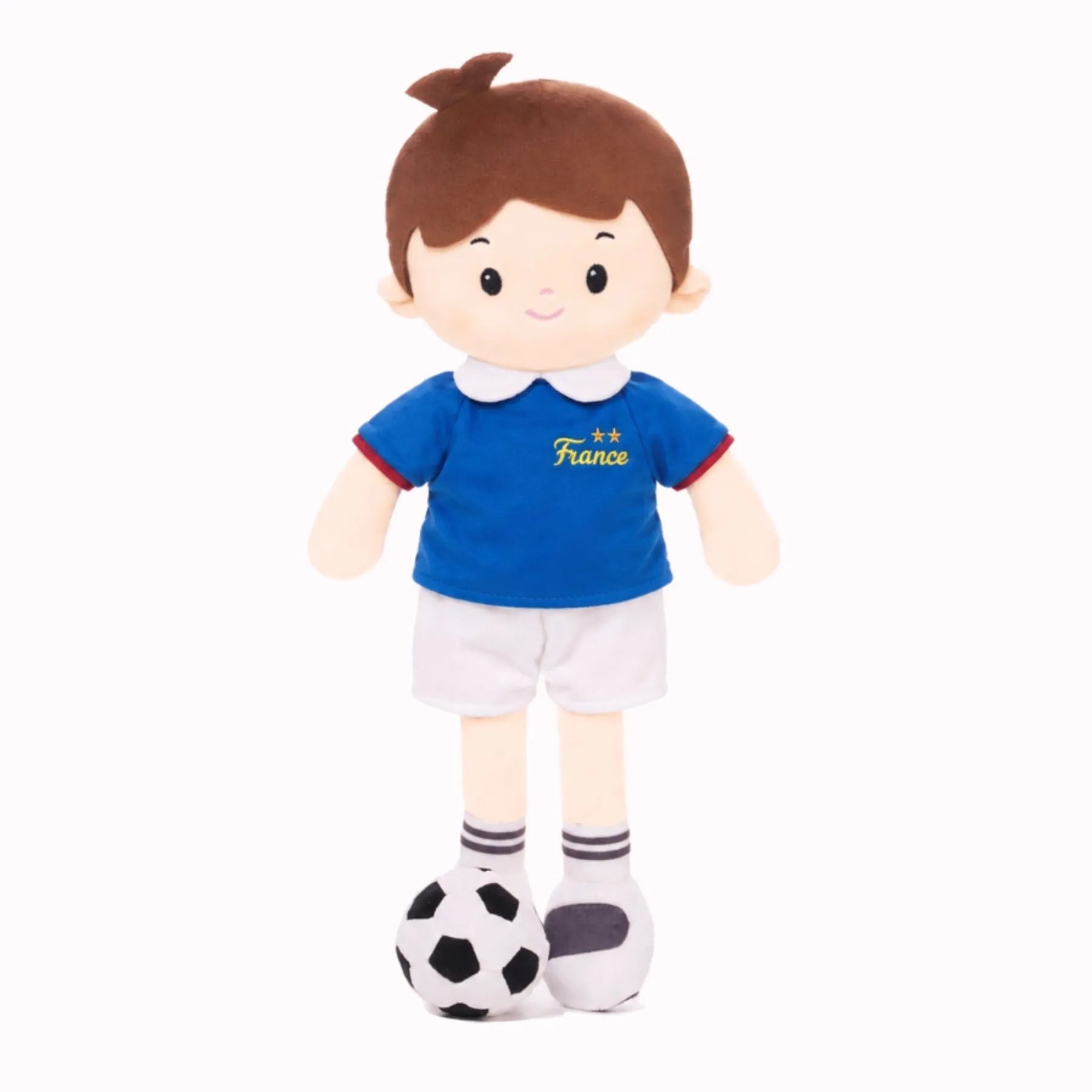 Personalized Soccer Boy - FRA (2 Skin Tones) - Display Ready Doll Accessory Set