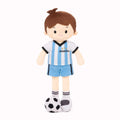 Personalized Soccer Boy - ARG (2 Skin Tones) - Realistic Look Dress Up Doll