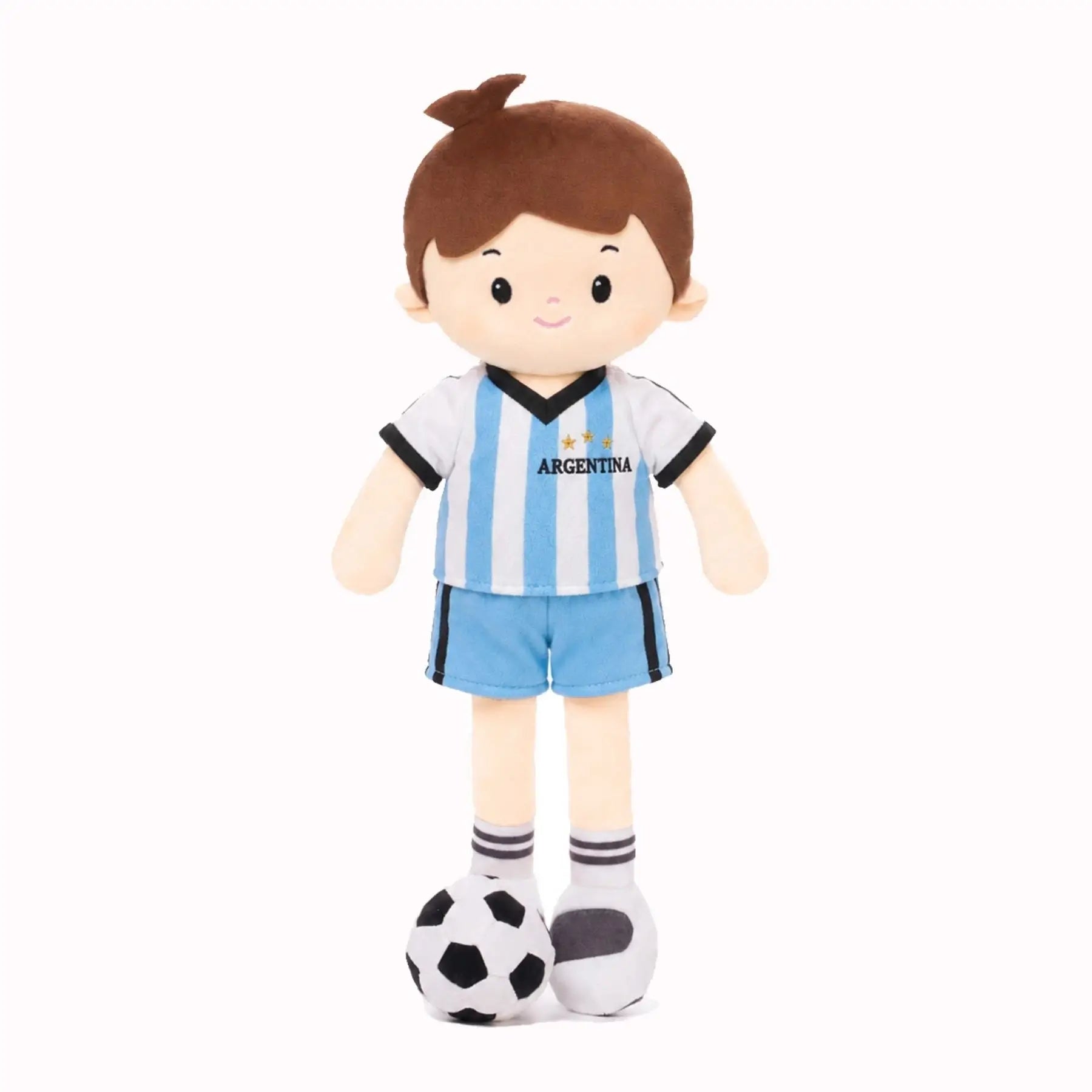 Personalized Soccer Boy - ARG (2 Skin Tones) - Realistic Look Dress Up Doll