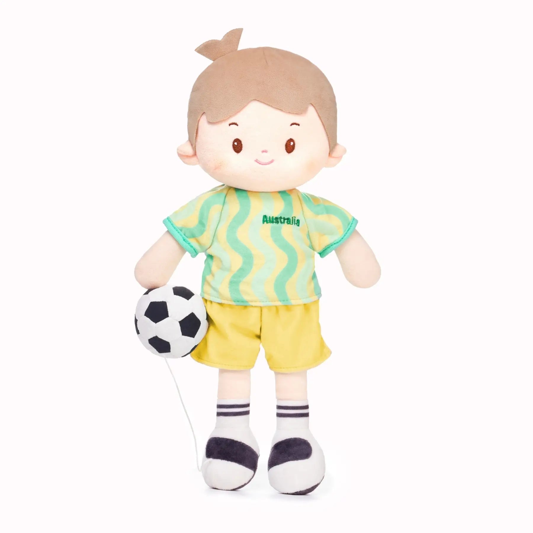 Personalized Soccer Boy - AUS (2 Skin Tones) - Sweet Doll Outfit Set