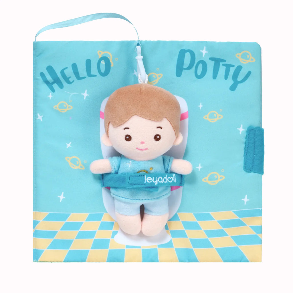 Hello Potty for Boys - Personalized Montessori Soft Book - Classic Doll Gift Set