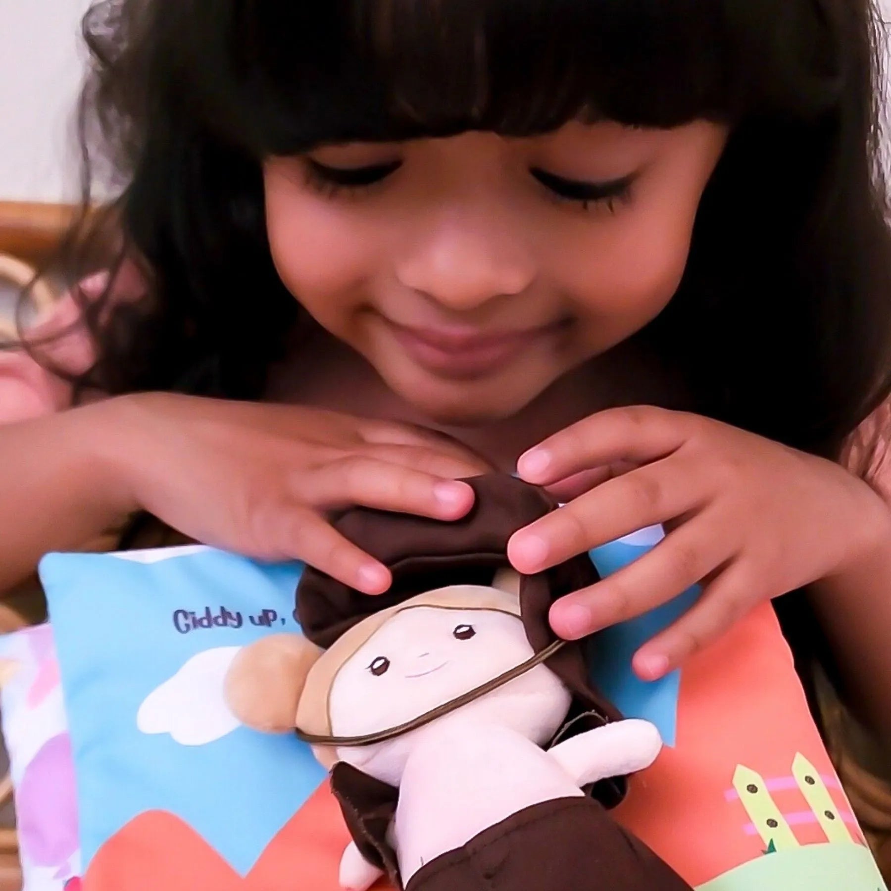 Dress Me Right - Personalized Montessori Soft Book - Pretty Baby Doll