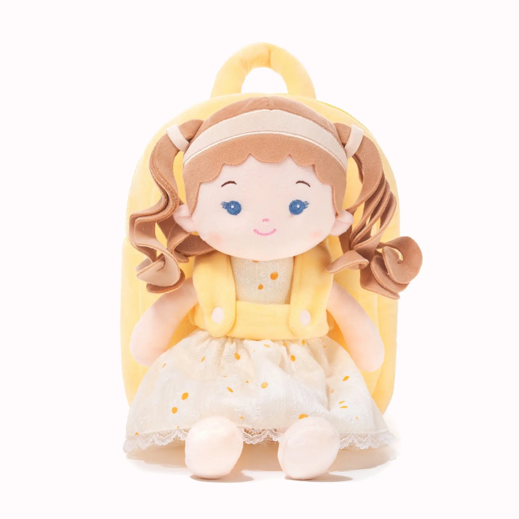 Personalized Daisy Girl Doll Backpack - Yellow - Pretty Doll For Collectors