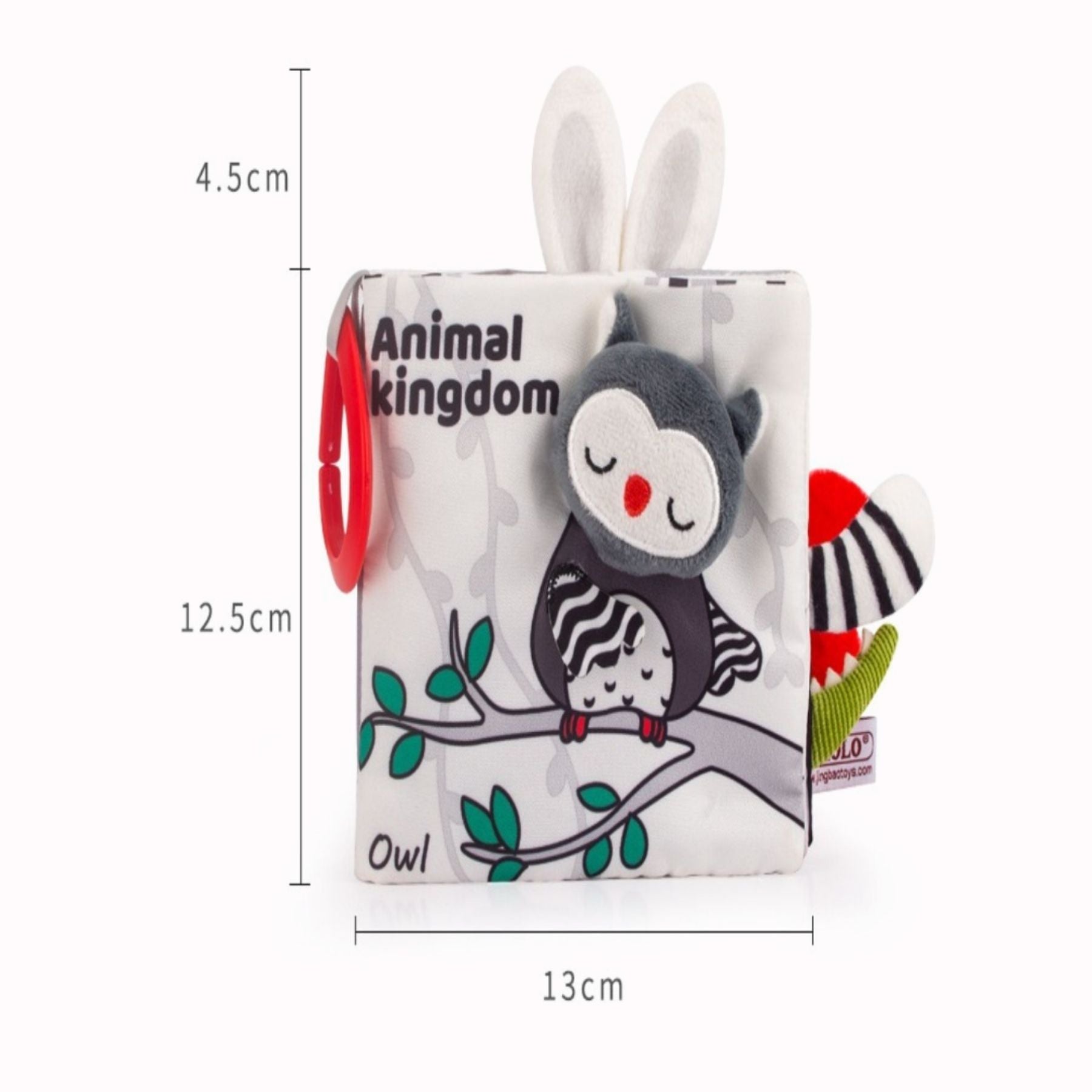 Animal Kingdom - Black&White Soft Tail Book For Babies - Small Size Doll Style Set