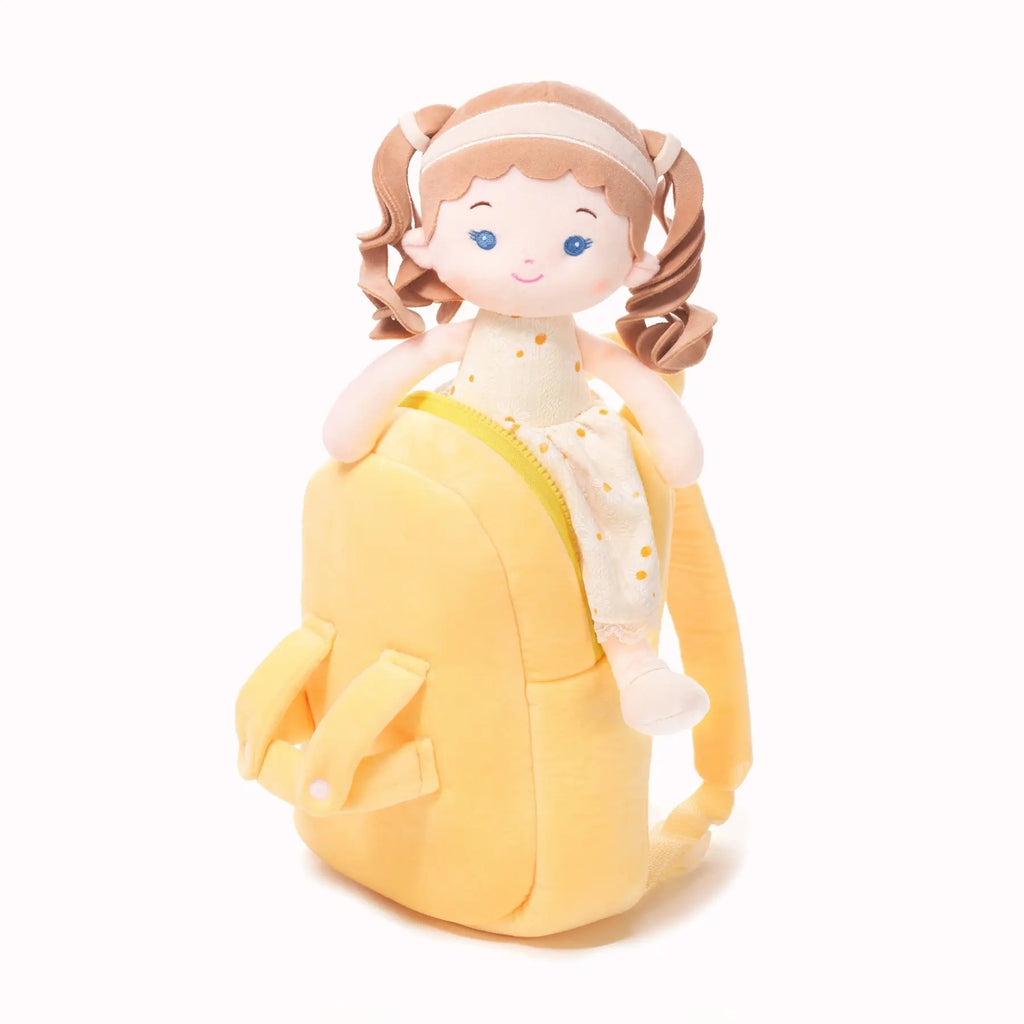 Personalized Daisy Girl Doll Backpack - Yellow - Pretty Doll For Collectors