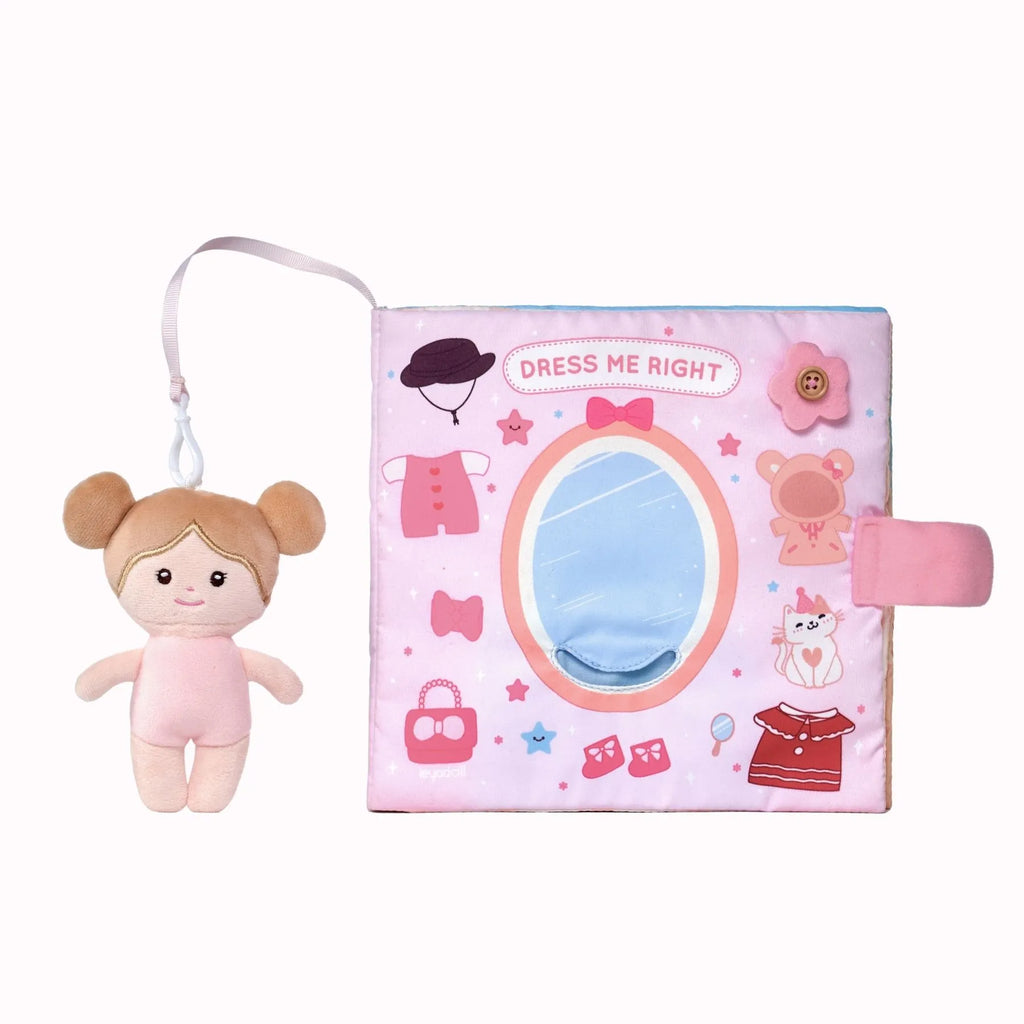 Dress Me Right - Personalized Montessori Soft Book - Pretty Baby Doll