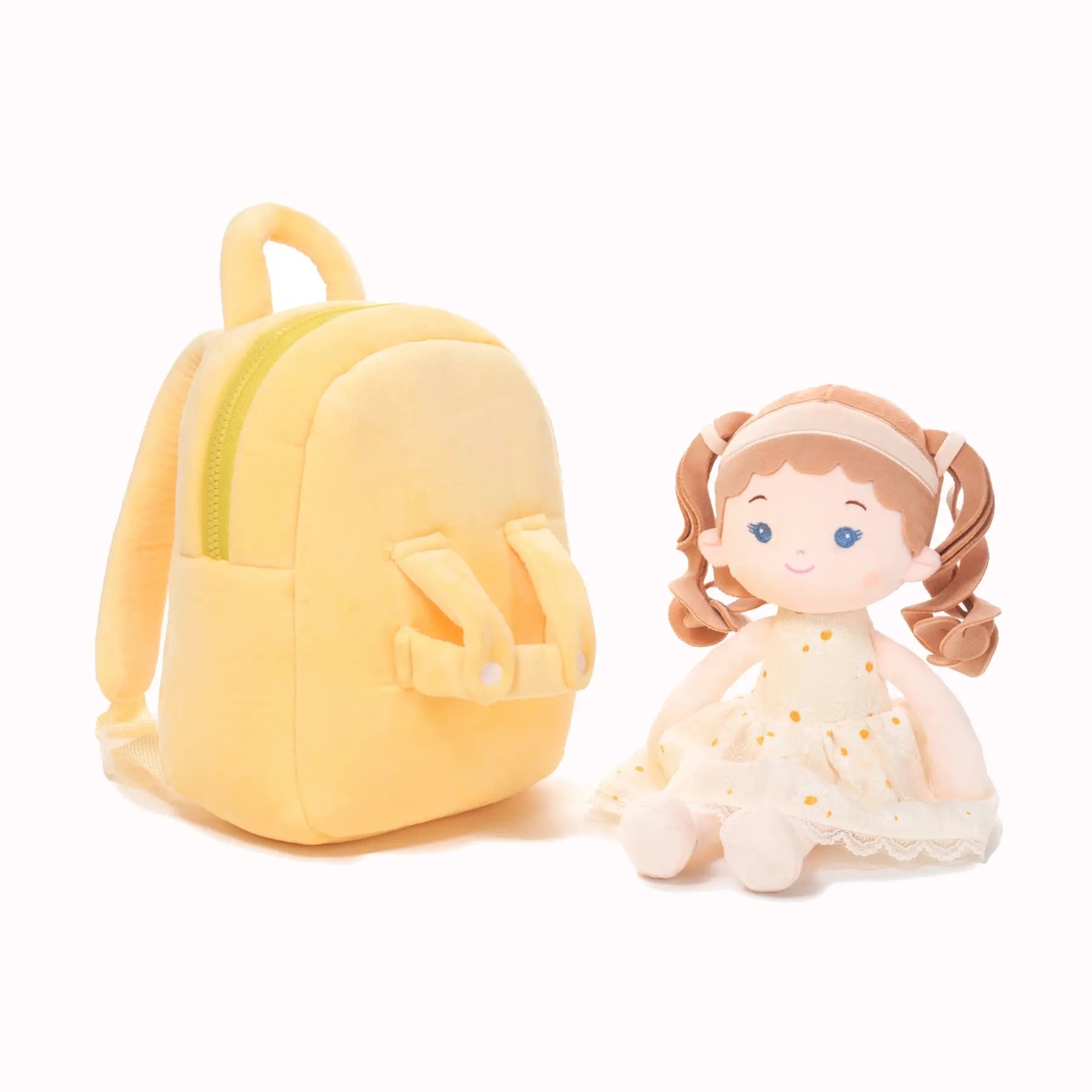 Personalized Daisy Girl Doll Backpack - Yellow - Pretty Doll For Collectors