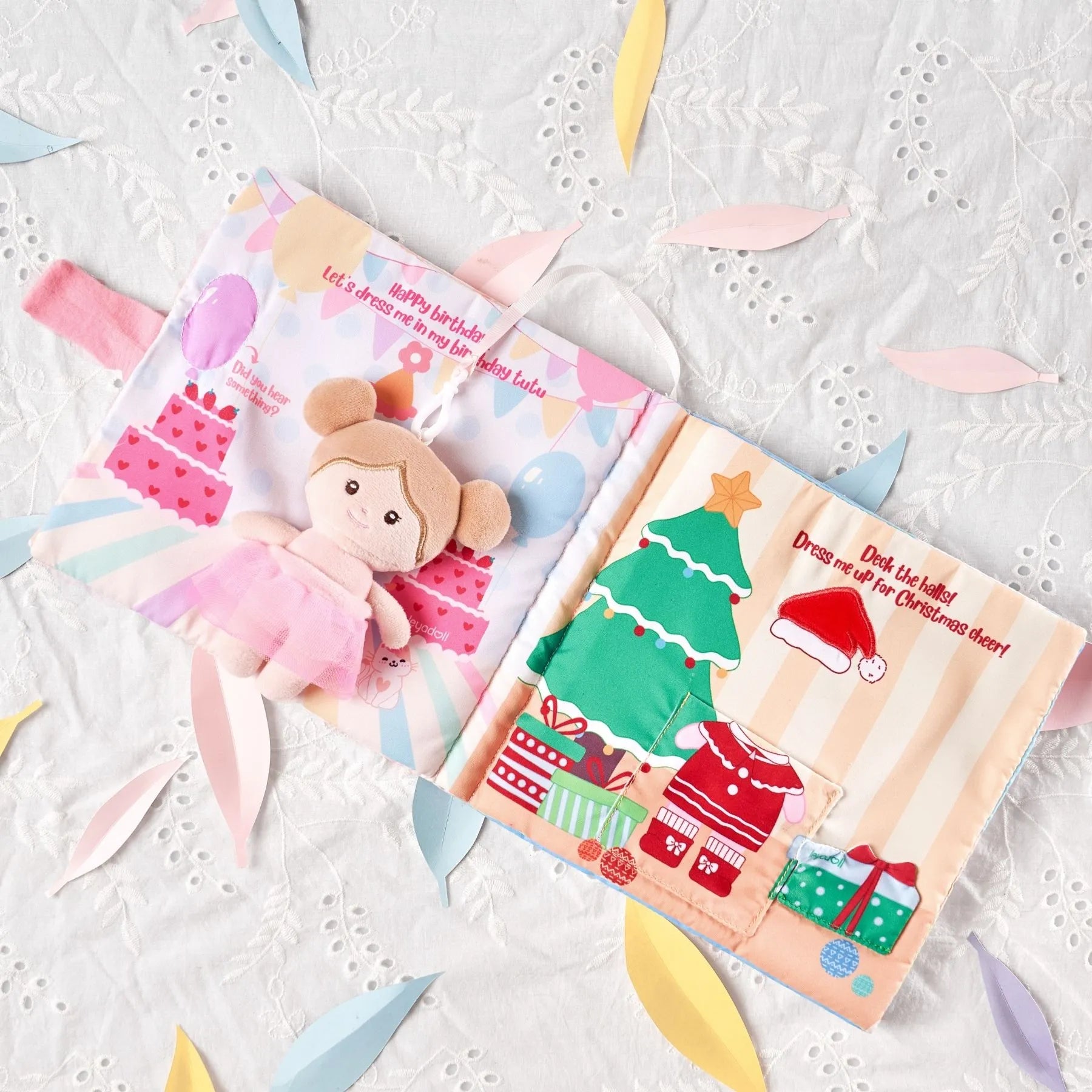 Dress Me Right - Personalized Montessori Soft Book - Pretty Baby Doll