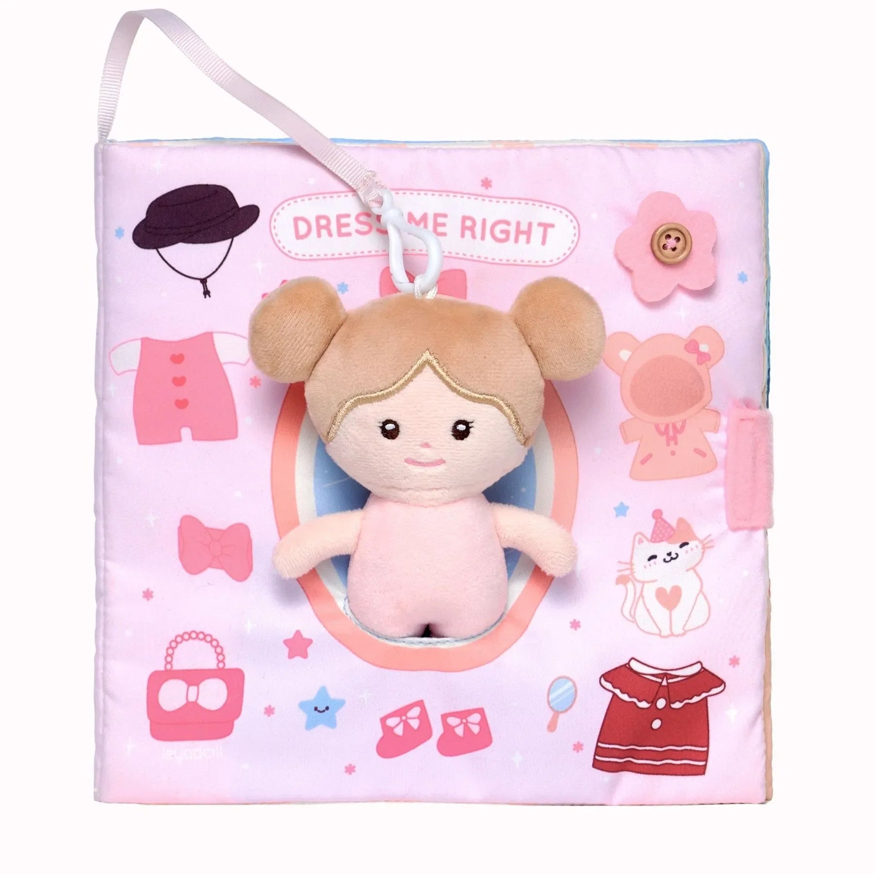 Dress Me Right - Personalized Montessori Soft Book - Pretty Baby Doll