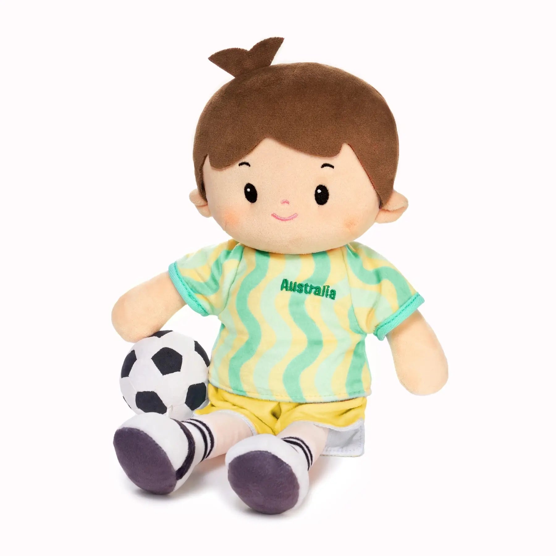 Personalized Soccer Boy - AUS (2 Skin Tones) - Sweet Doll Outfit Set