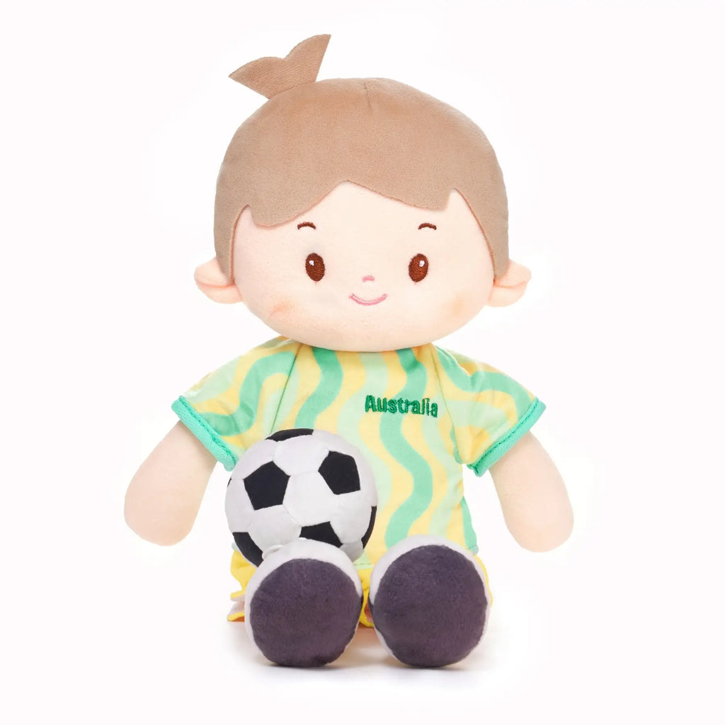 Personalized Soccer Boy - AUS (2 Skin Tones) - Sweet Doll Outfit Set