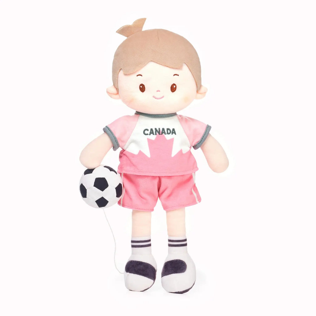 Personalized Soccer Boy - CAN (2 Skin Tones) - Pretty Soft Doll