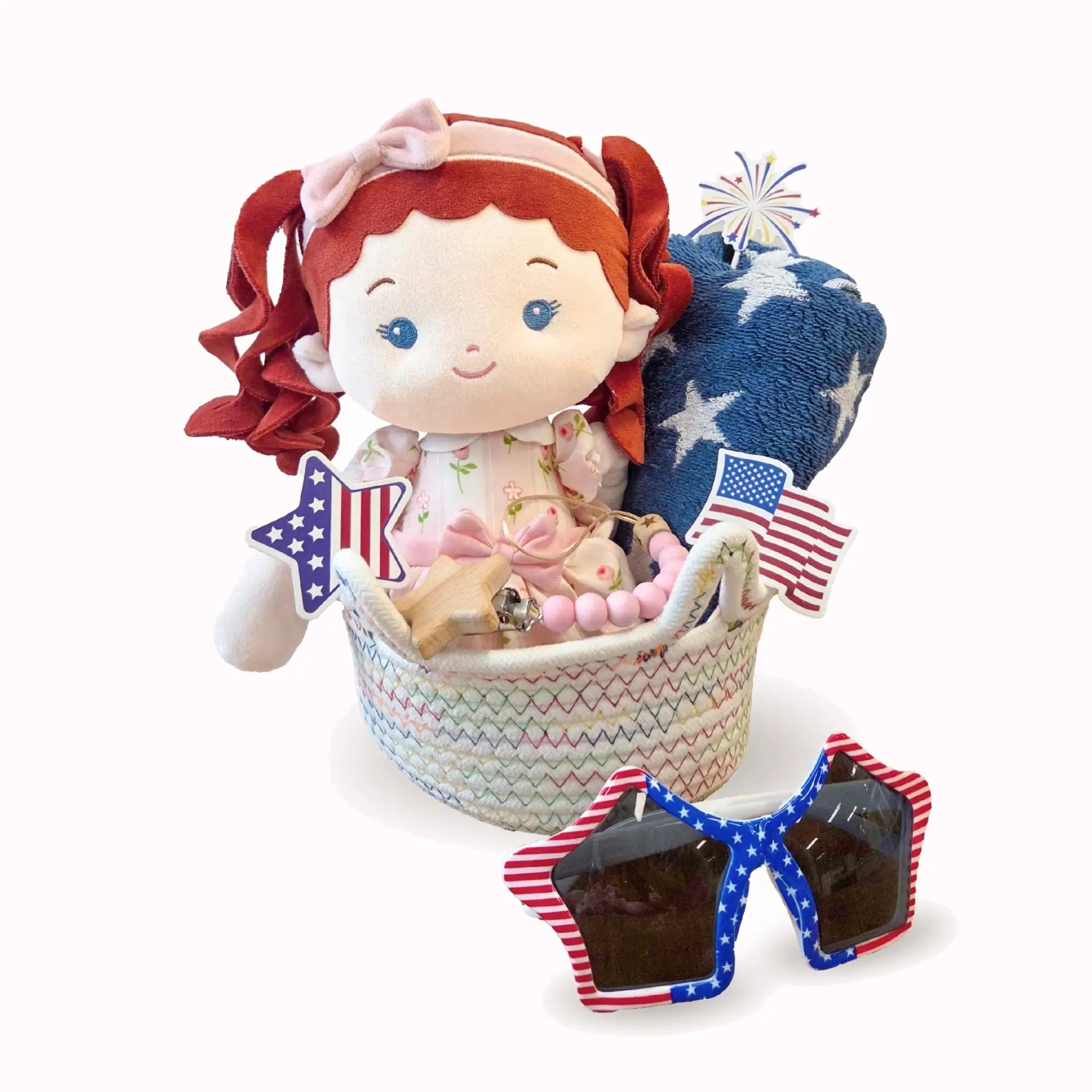 Red, White & Blue Basket - Limited Edition - Large Size Dress Up Doll