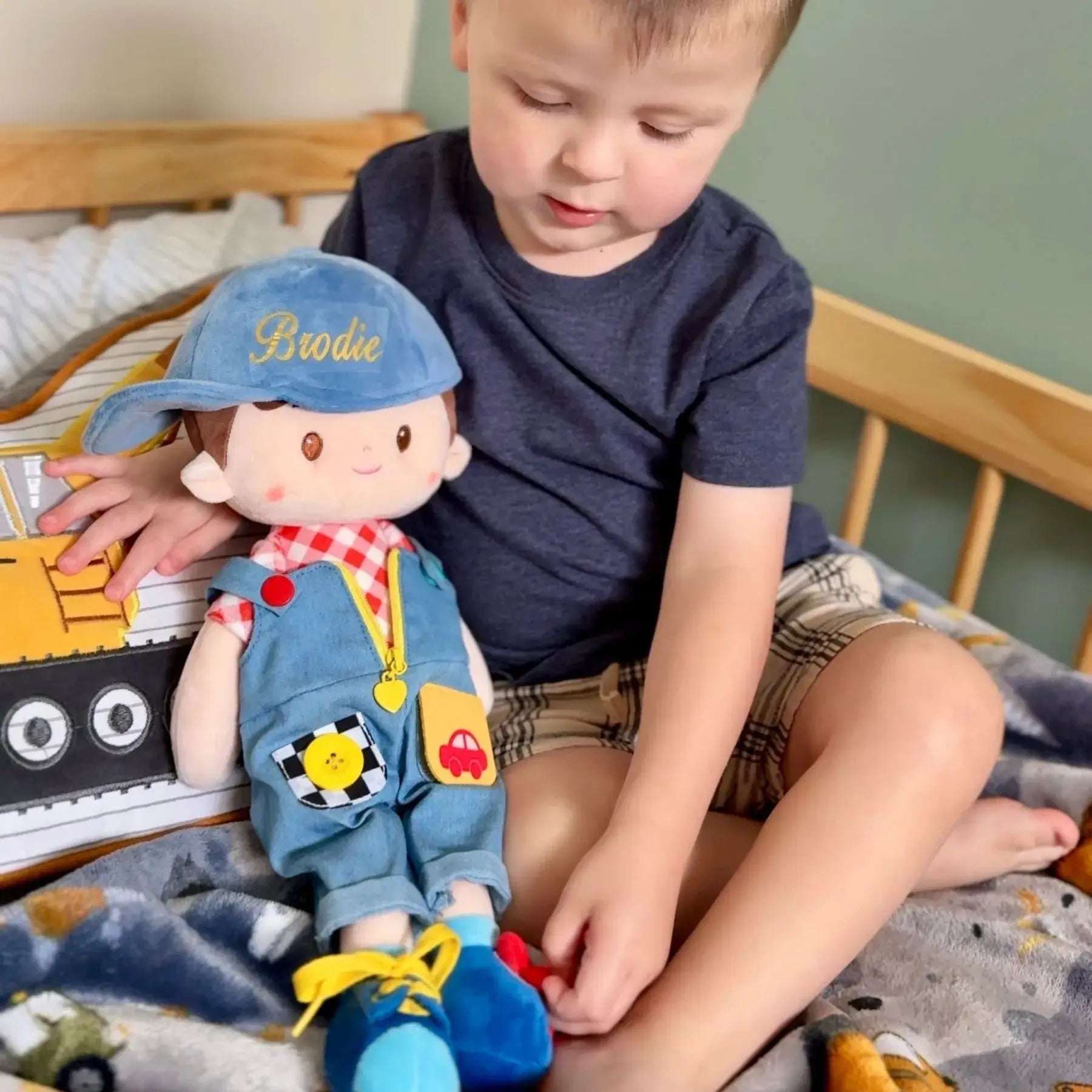 Personalized Crayon Charles - Montessori Doll - Small Size Doll Accessory Set