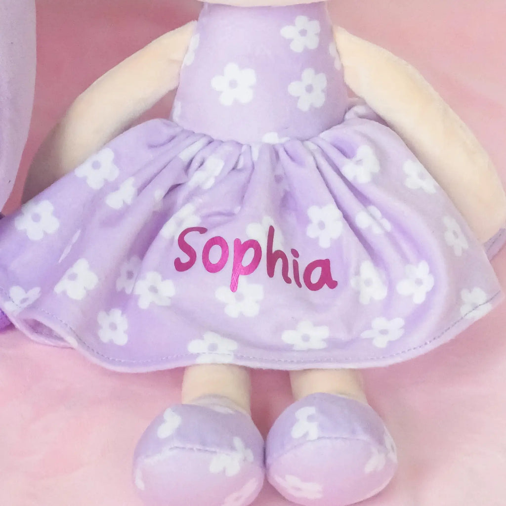 Personalized Flora Belle Doll Backpack - Purple - Boutique Style Baby Doll