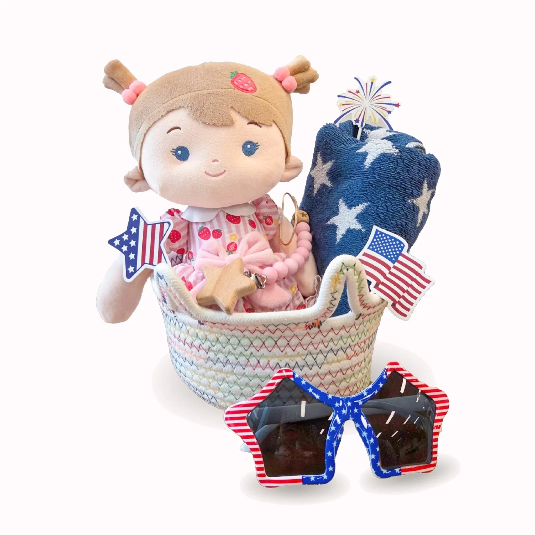 Red, White & Blue Basket - Limited Edition - Large Size Dress Up Doll