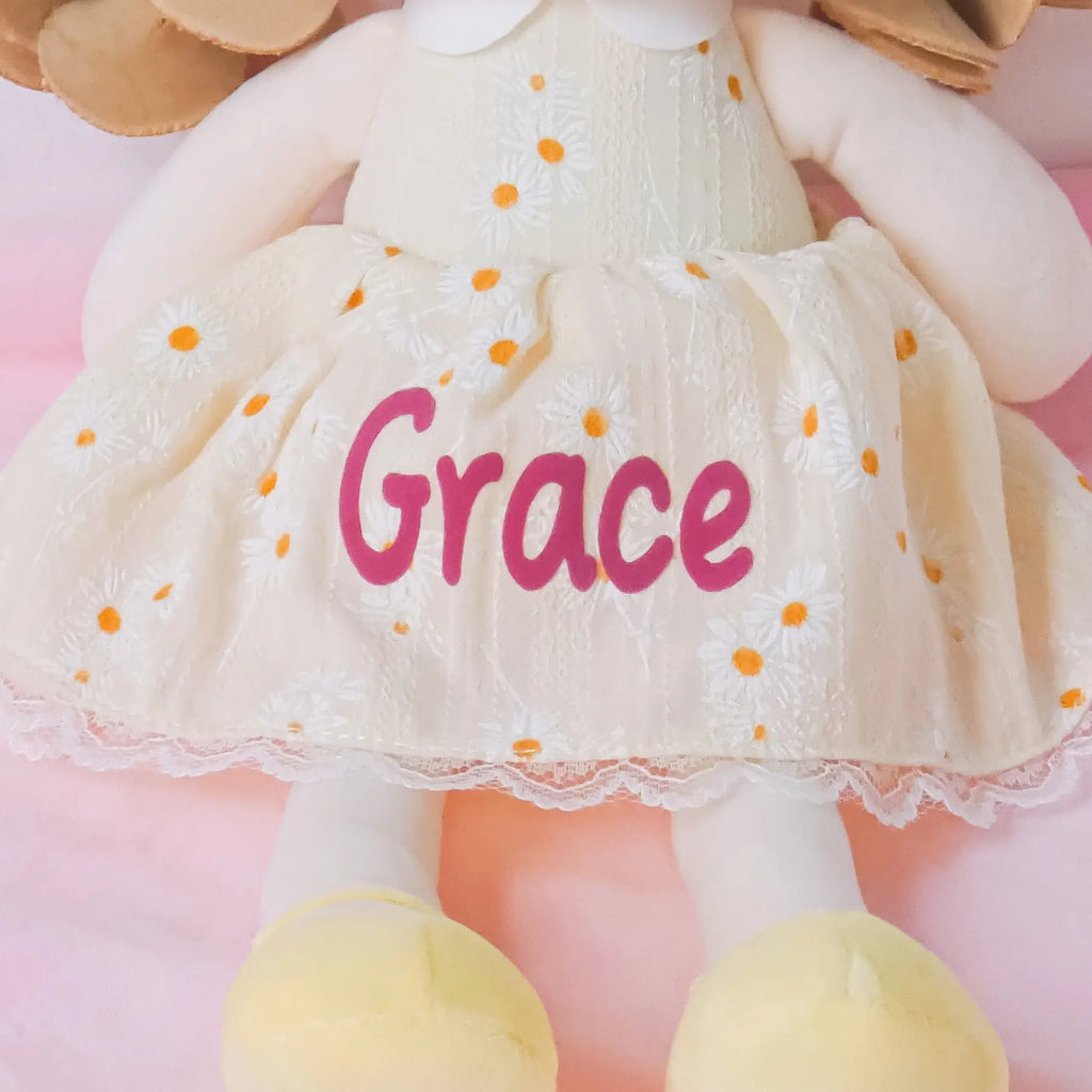 Personalized Daisy Girl - Yellow - Realistic Look Doll Clothes Set