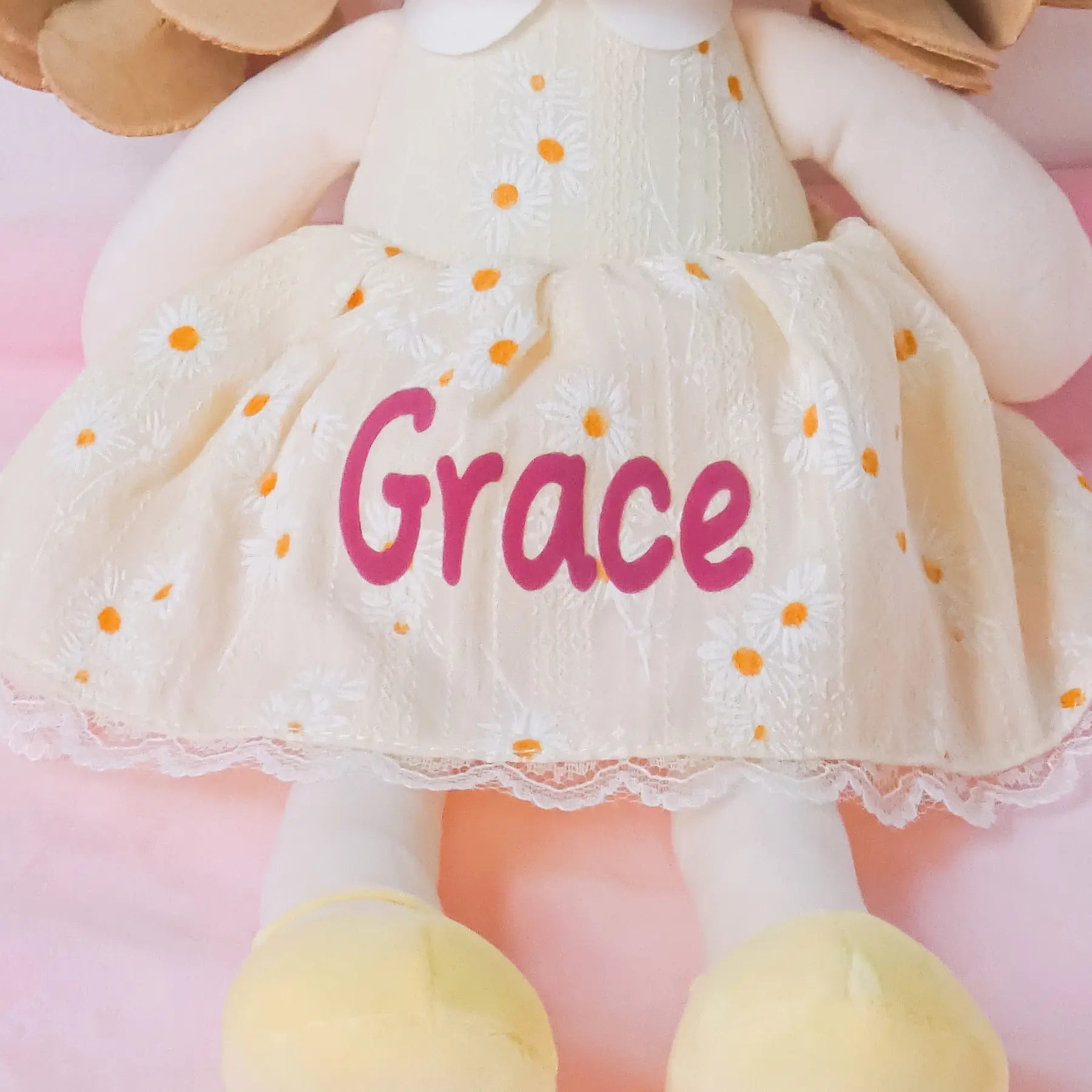 Personalized Daisy Girl - Yellow - Realistic Look Doll Clothes Set
