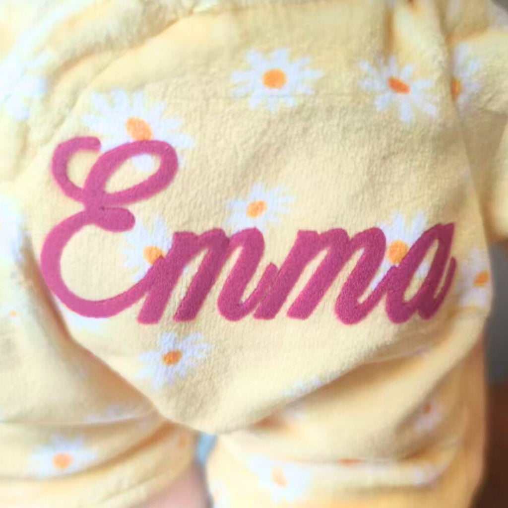 Personalized Pudding Baby Girl - Daisy - Everyday Doll With Outfit