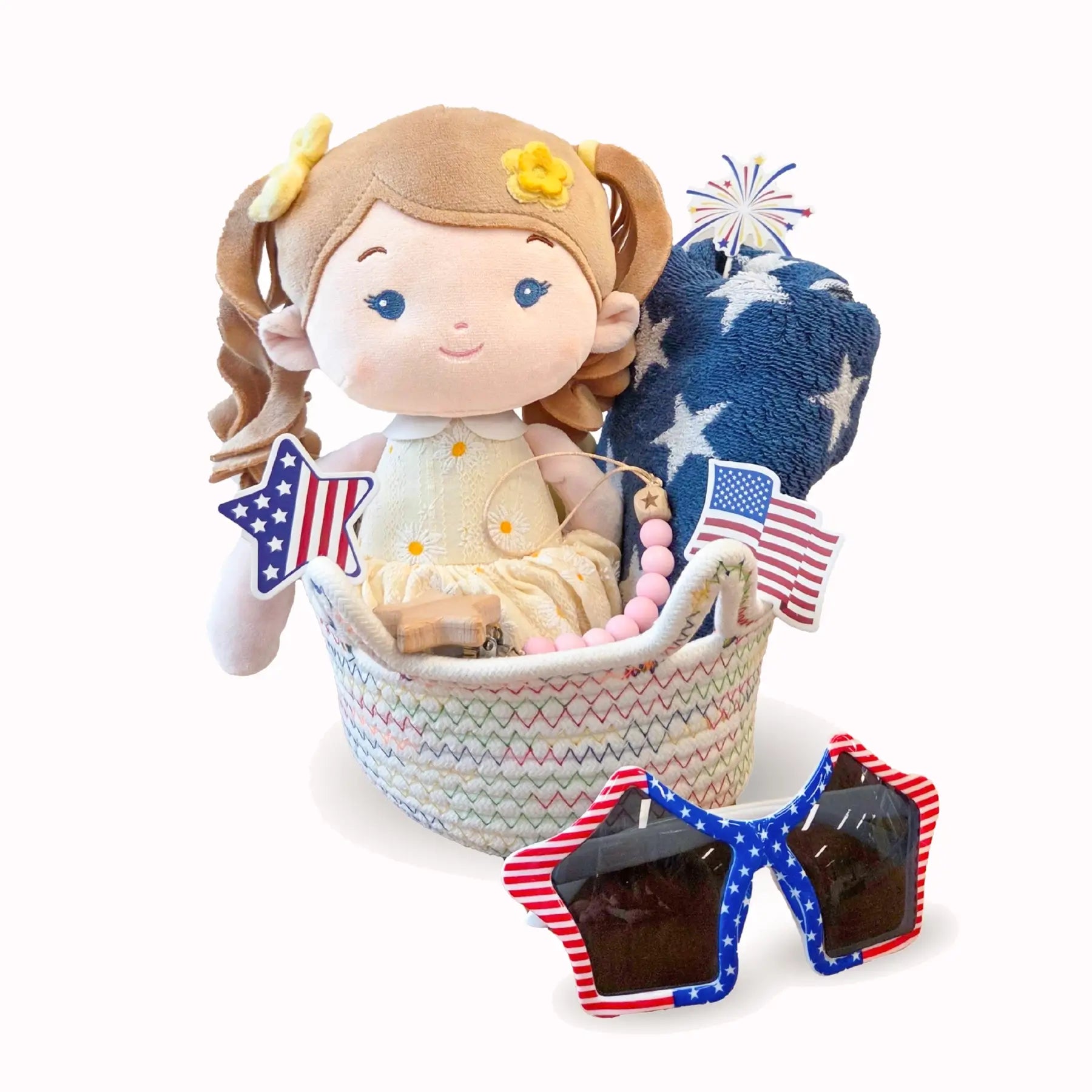 Red, White & Blue Basket - Limited Edition - Large Size Dress Up Doll