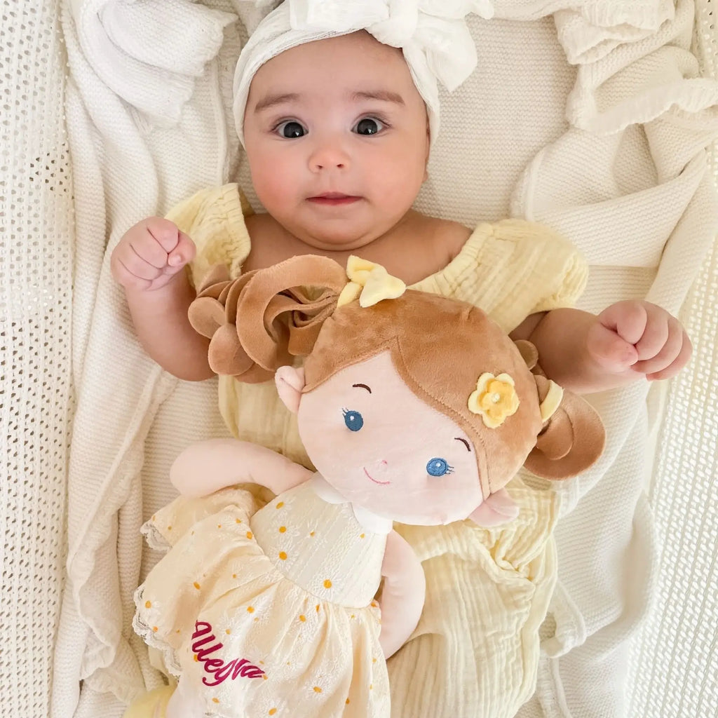 Leyadoll Soft Plush Personalized Leya Doll, My First Baby Doll - Sweet Doll With Outfit