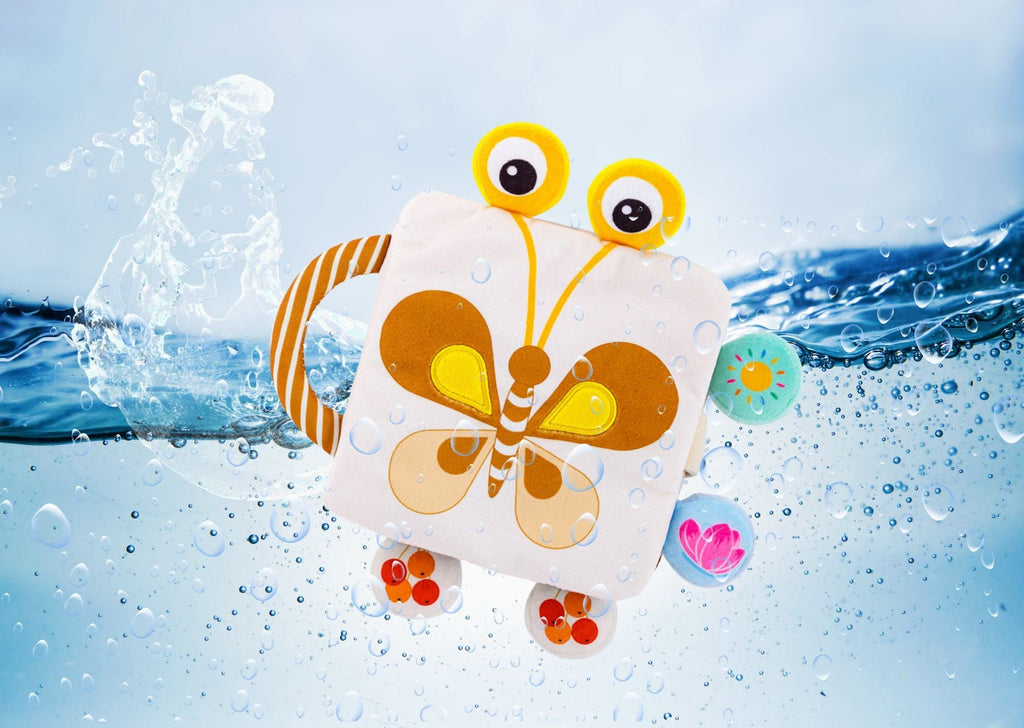 Fluttery Harmony - Soft Rattle Book For Babies - Modern Baby Doll