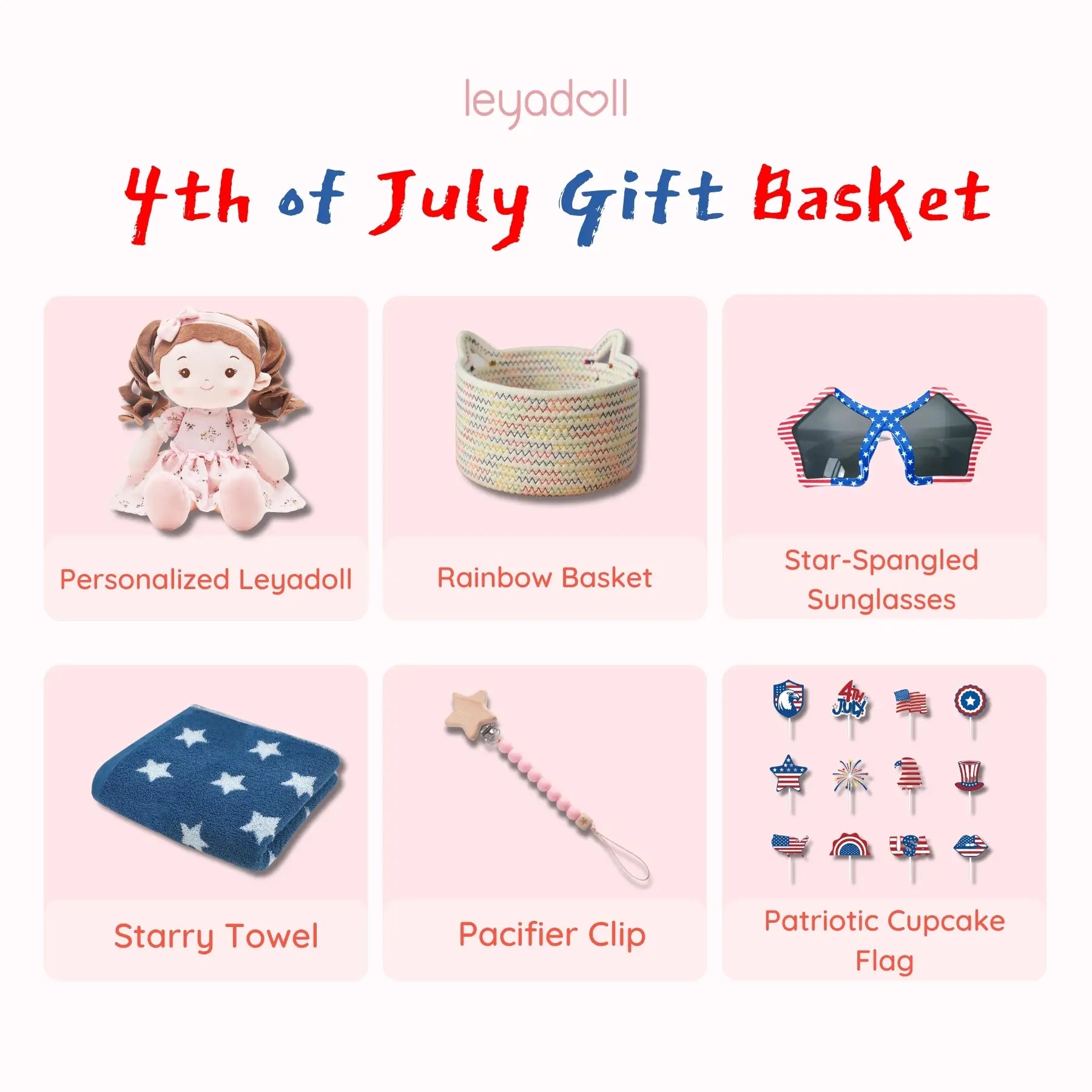 Red, White & Blue Basket - Limited Edition - Large Size Dress Up Doll