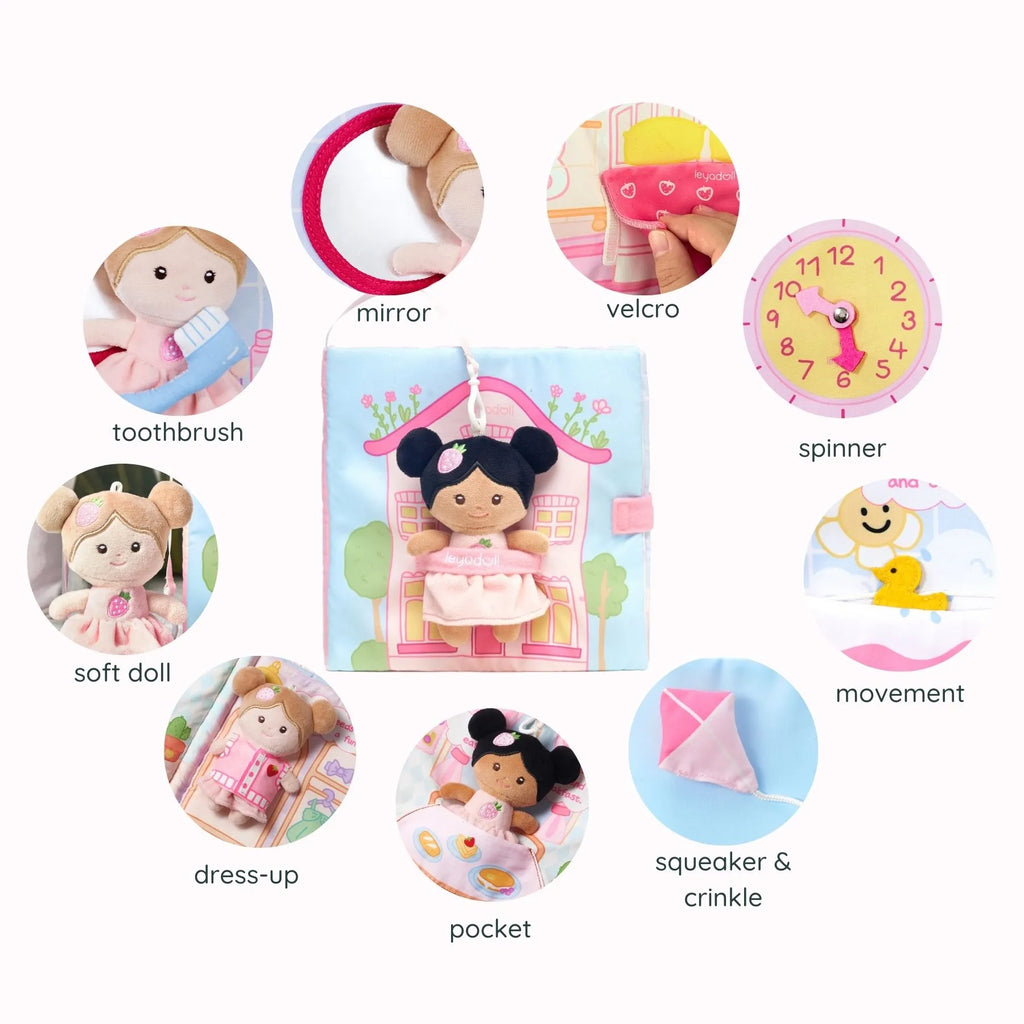 A Berry Special Day -  Personalized Montessori Soft Book - Charming Doll With Accessories