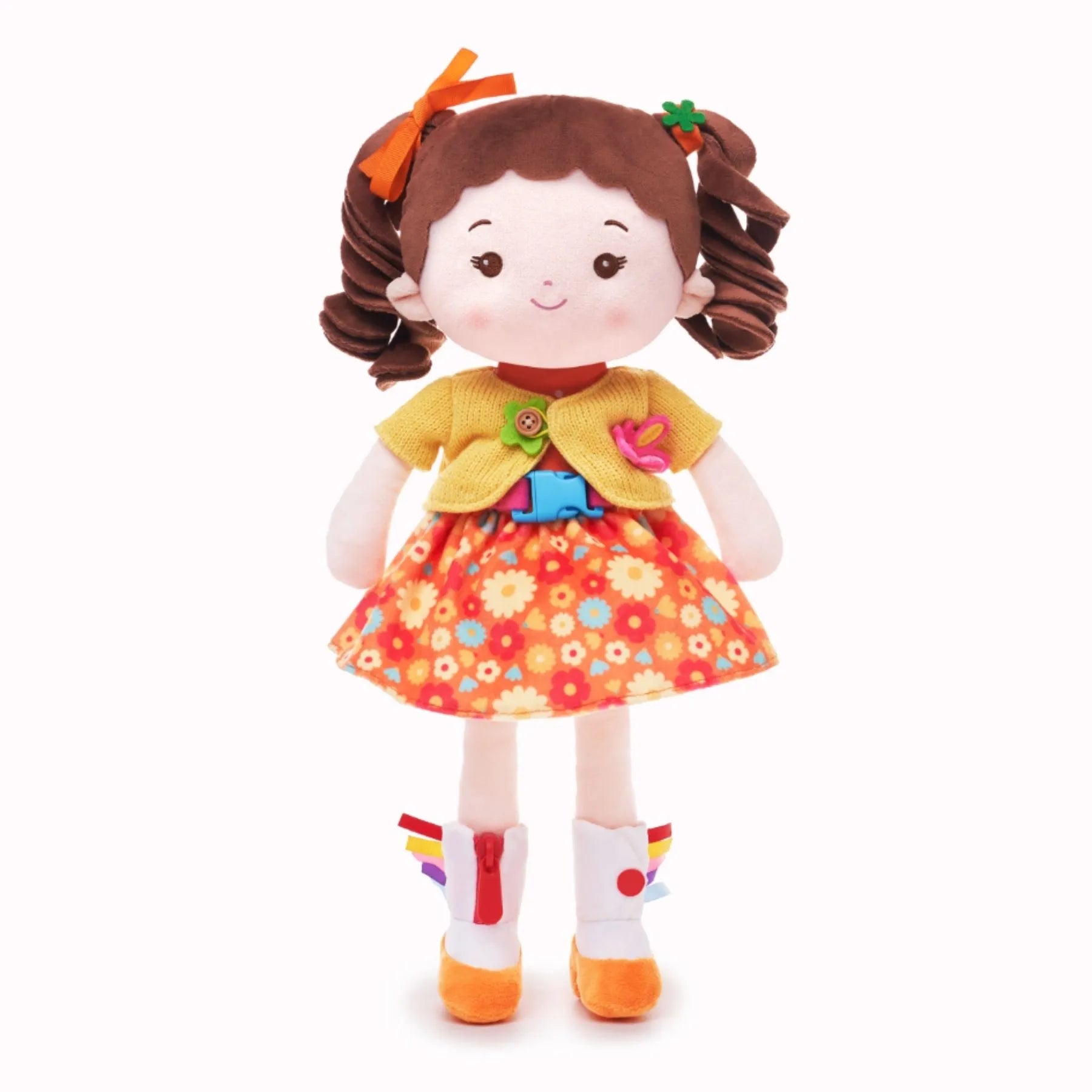 Personalized Flora Girl - Montessori Doll - Large Size Doll Style Set