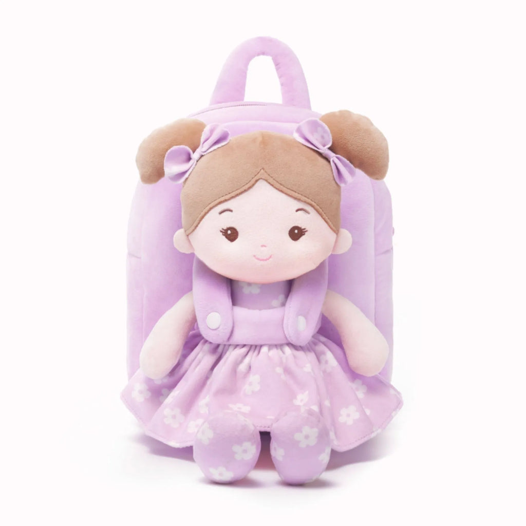 Personalized Flora Belle Doll Backpack - Purple - Boutique Style Baby Doll
