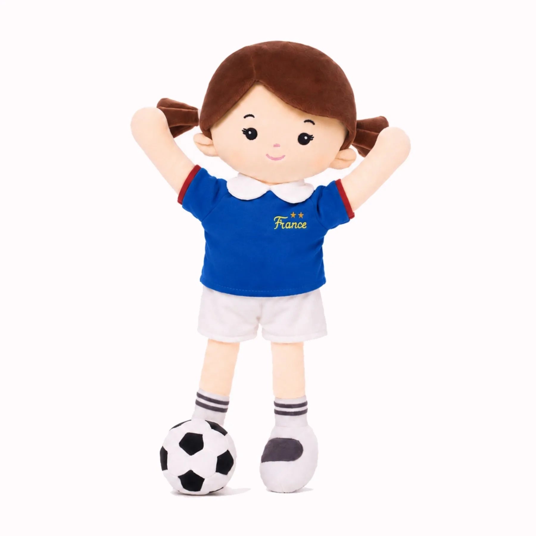 Personalized Soccer Girl - FRA (2 Skin Tones) - Realistic Look Doll Accessory Set