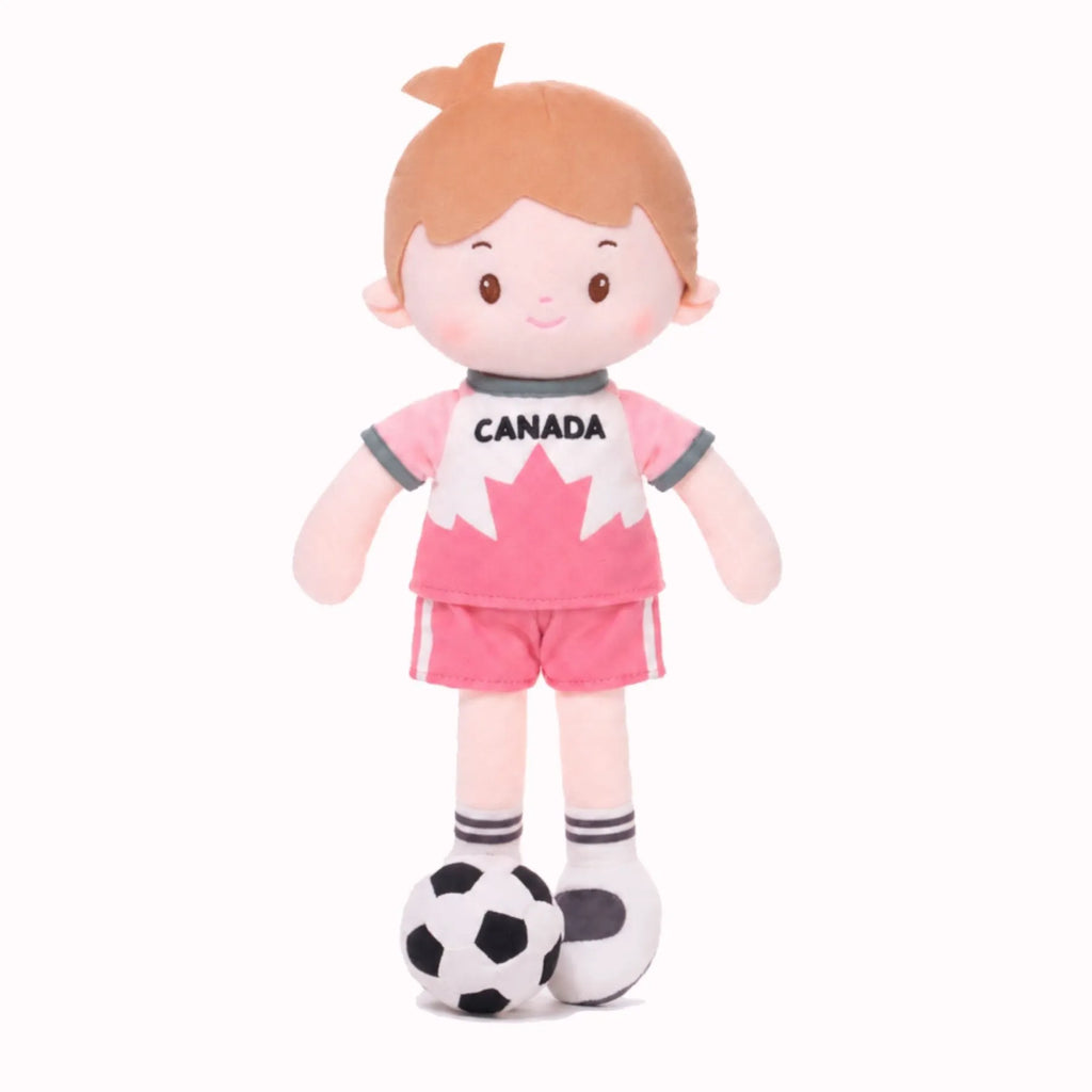 Personalized Soccer Boy - CAN (2 Skin Tones) - Pretty Soft Doll