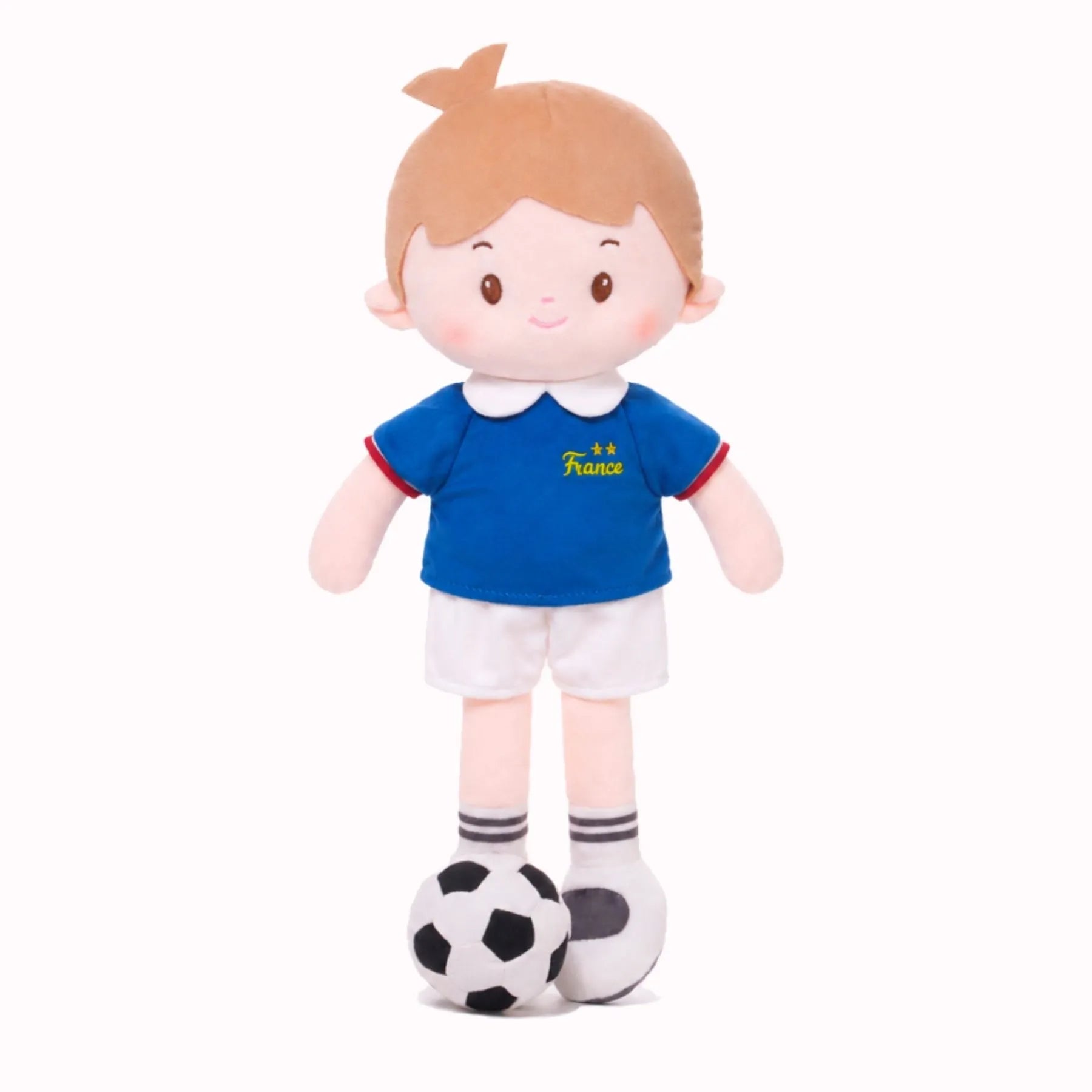 Personalized Soccer Boy - FRA (2 Skin Tones) - Display Ready Doll Accessory Set