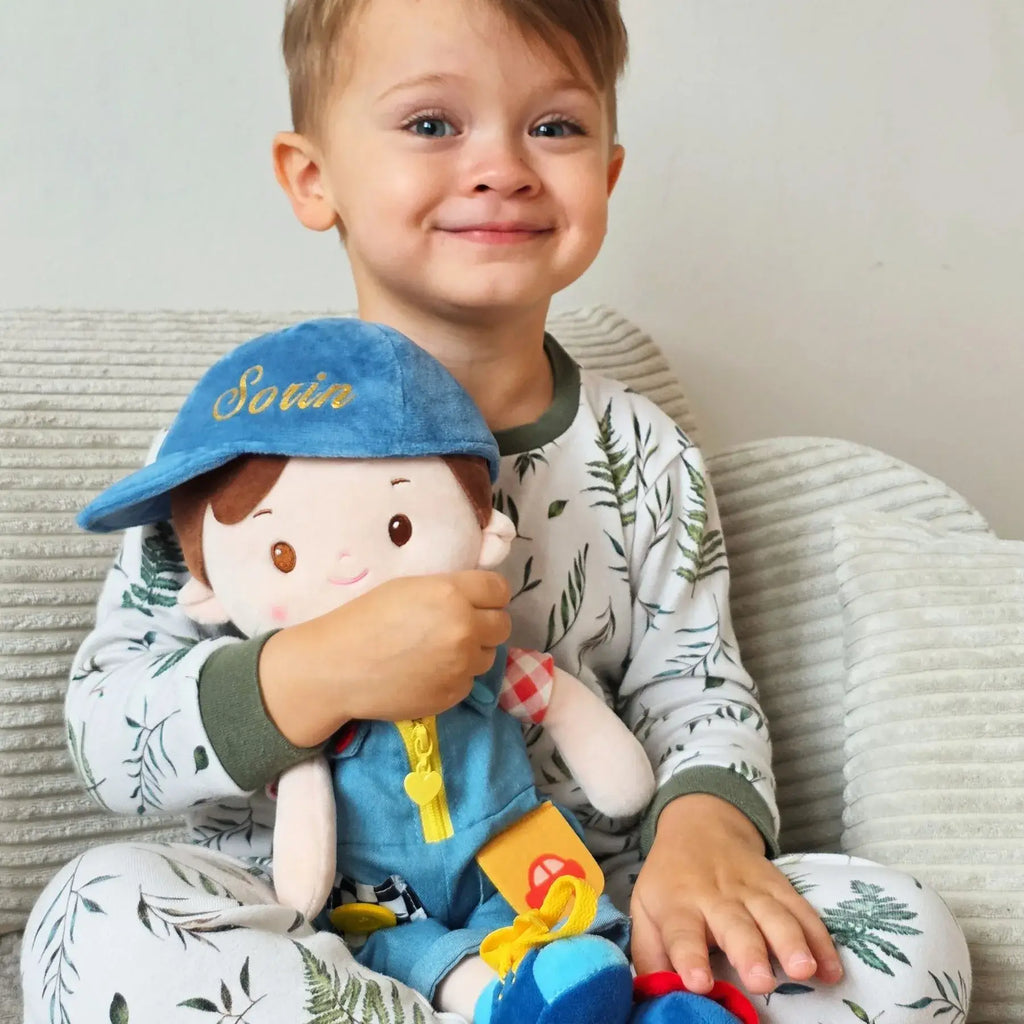 Personalized Crayon Charles - Montessori Doll - Small Size Doll Accessory Set