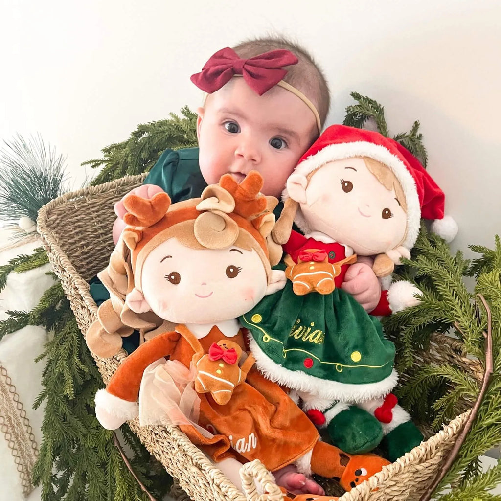 Personalized Reindeer Girl - Boutique Style Doll Clothes Set