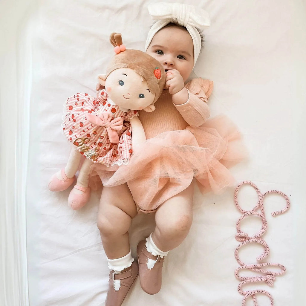 Personalized Strawberry Girl - Pink - Stylish Doll Clothes Set