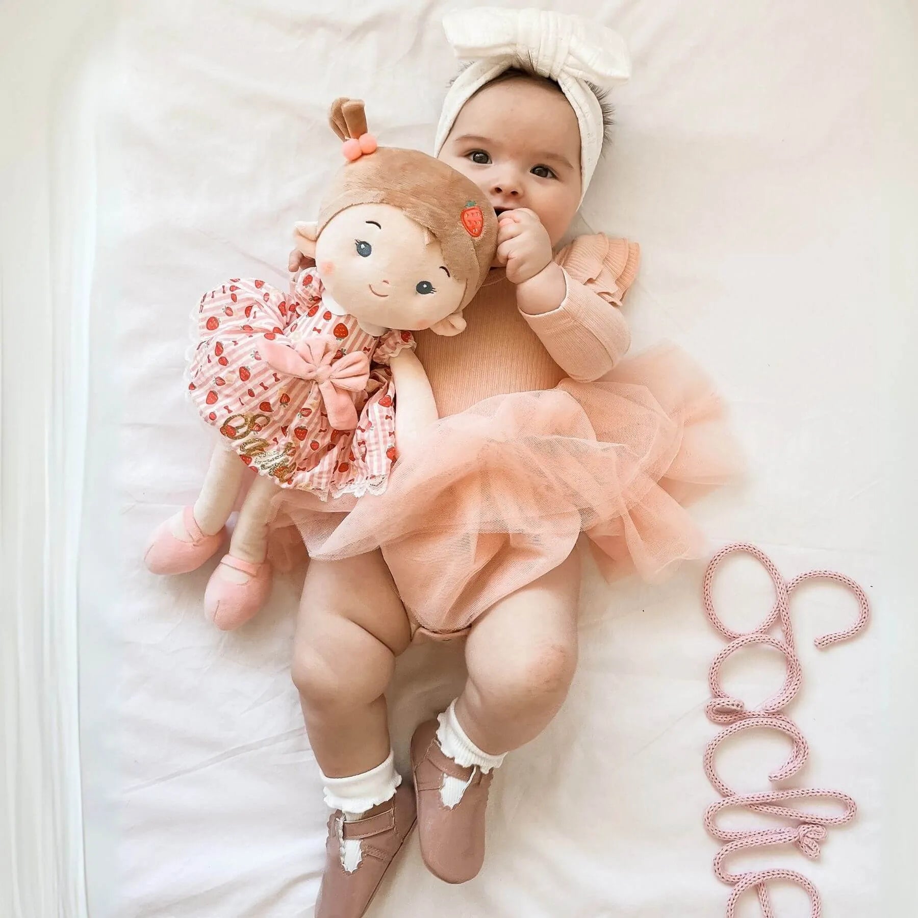 Personalized Strawberry Girl - Pink - Stylish Doll Clothes Set